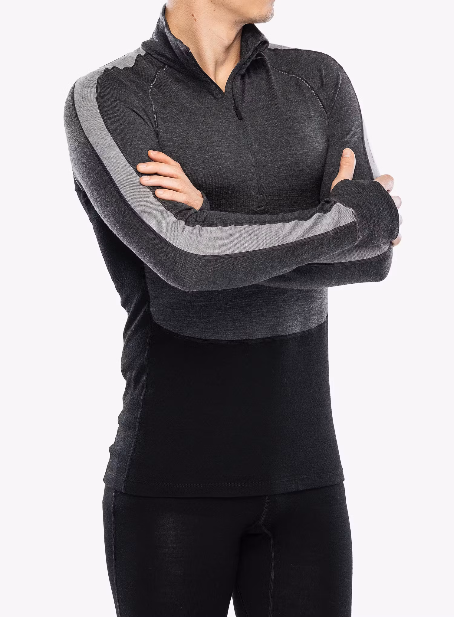 Funkční mikina Icebreaker 260 ZoneKnit LS Half Zip - jet/metro