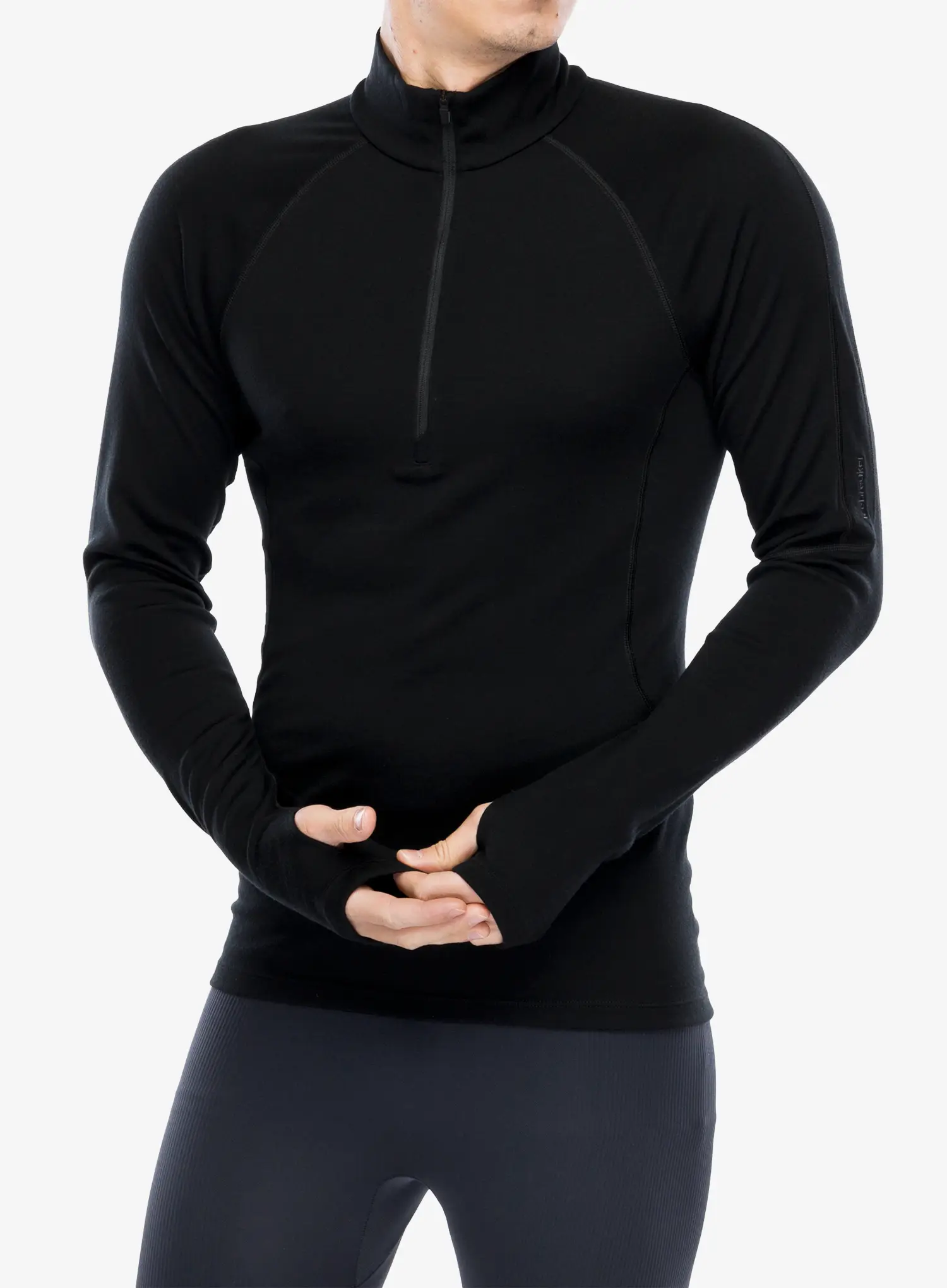 Funkční mikina Icebreaker 300 MerinoFine Polar LS Half Zip - black