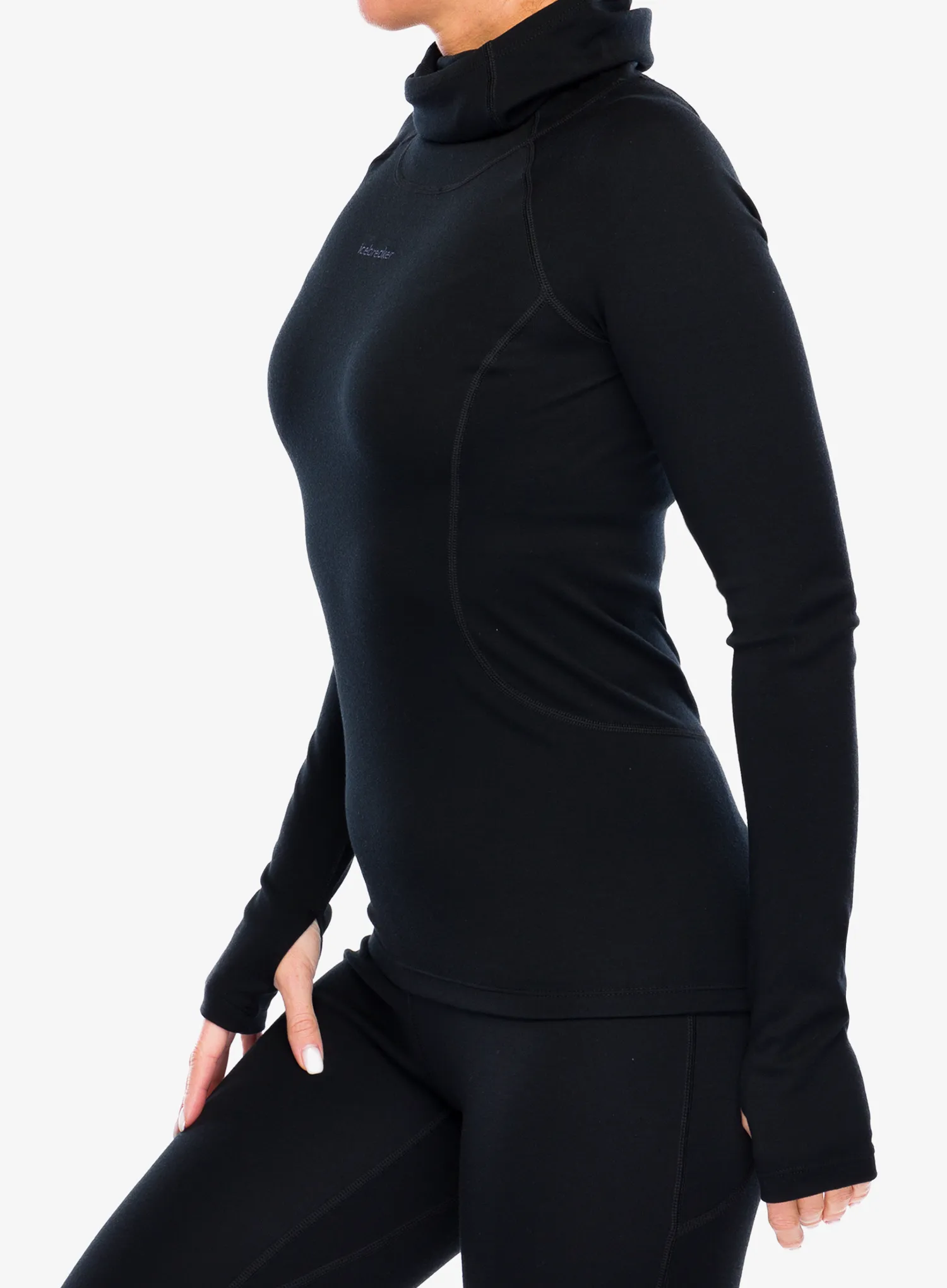 Dámská funkční mikina Icebreaker 300 Merino Fine Polar LS Roll Neck - black