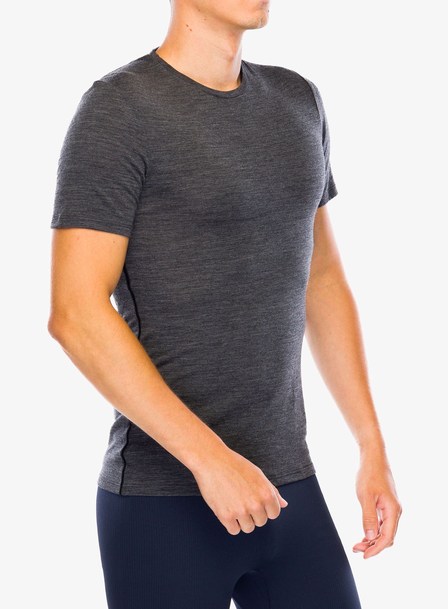 Termotriko Icebreaker Anatomica S/S Crewe - jet hthr