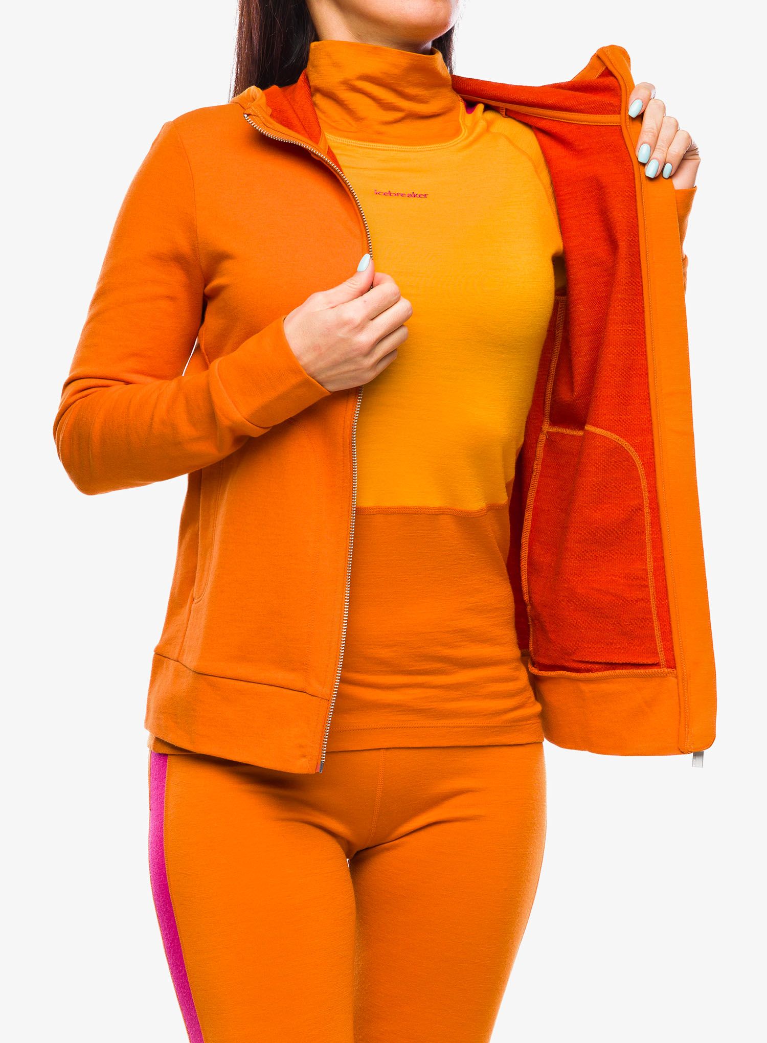 Dámská mikina Icebreaker Central Classic LS Zip Hoodie - earth