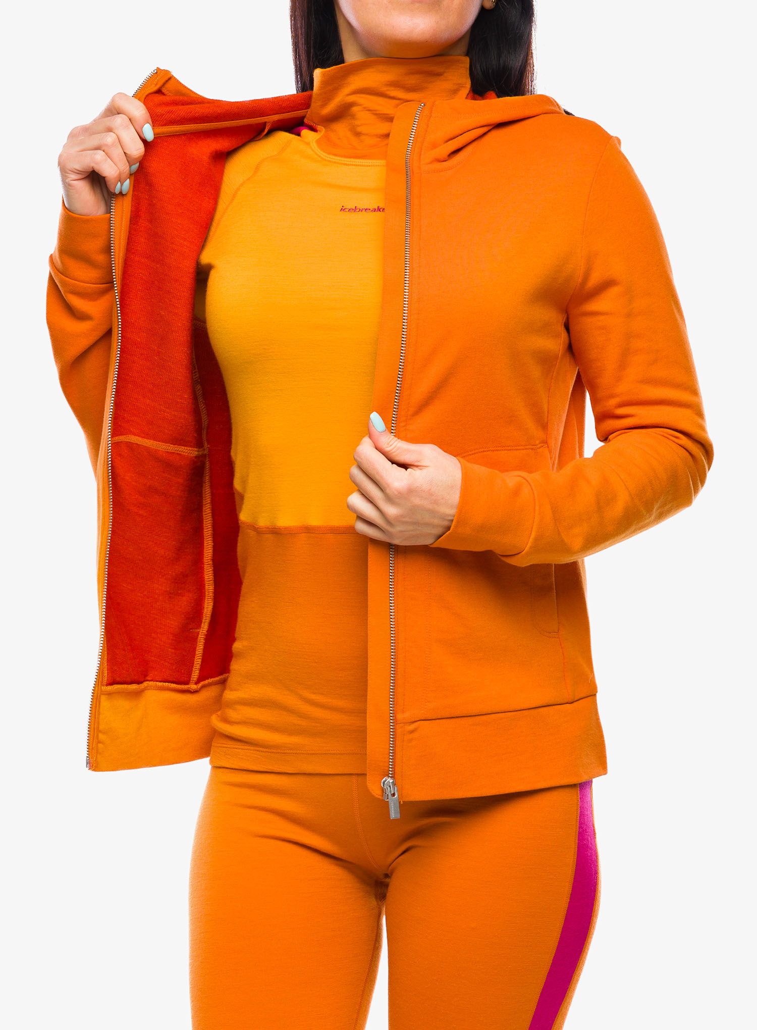 Dámská mikina Icebreaker Central Classic LS Zip Hoodie - earth