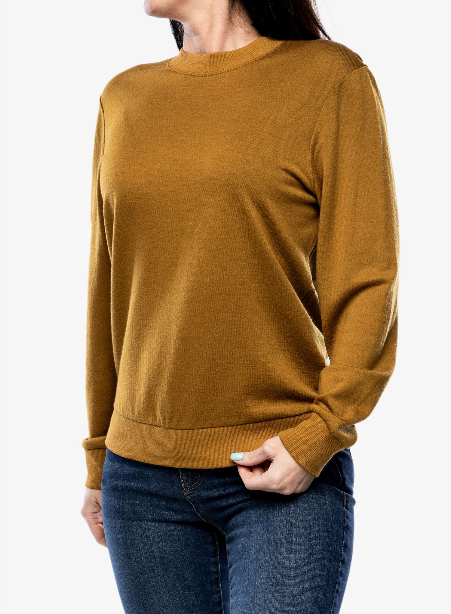 Dámská mikina bez kapuce Icebreaker Crush LS Sweatshirt - clove