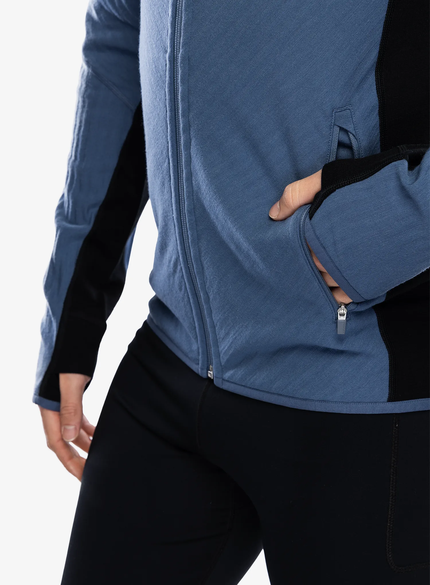 Mikina s kapucí Icebreaker Descender LS Zip Hood - hood dawn/black/cb