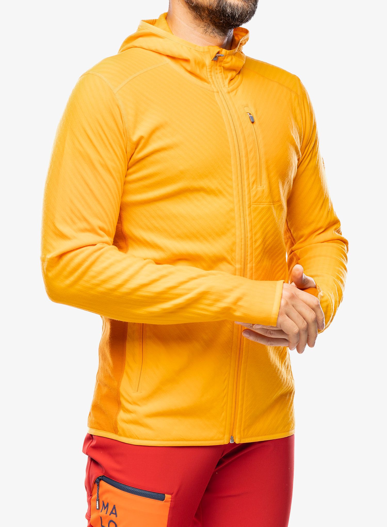 Mikina s kapucí Icebreaker Descender LS Zip Hood - solar/earth