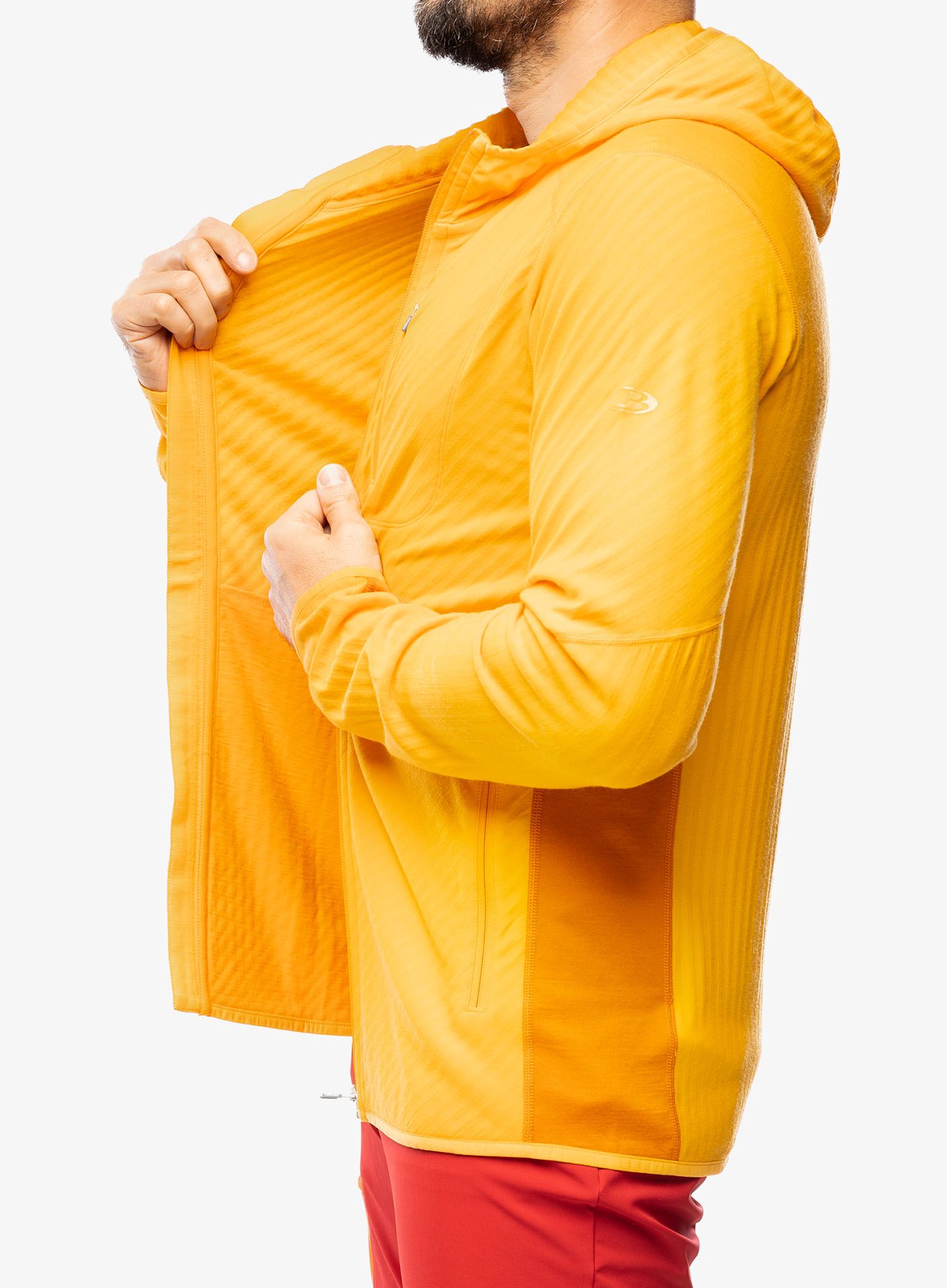 Mikina s kapucí Icebreaker Descender LS Zip Hood - solar/earth