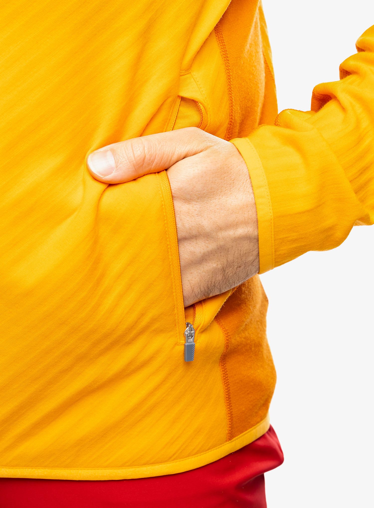 Mikina s kapucí Icebreaker Descender LS Zip Hood - solar/earth