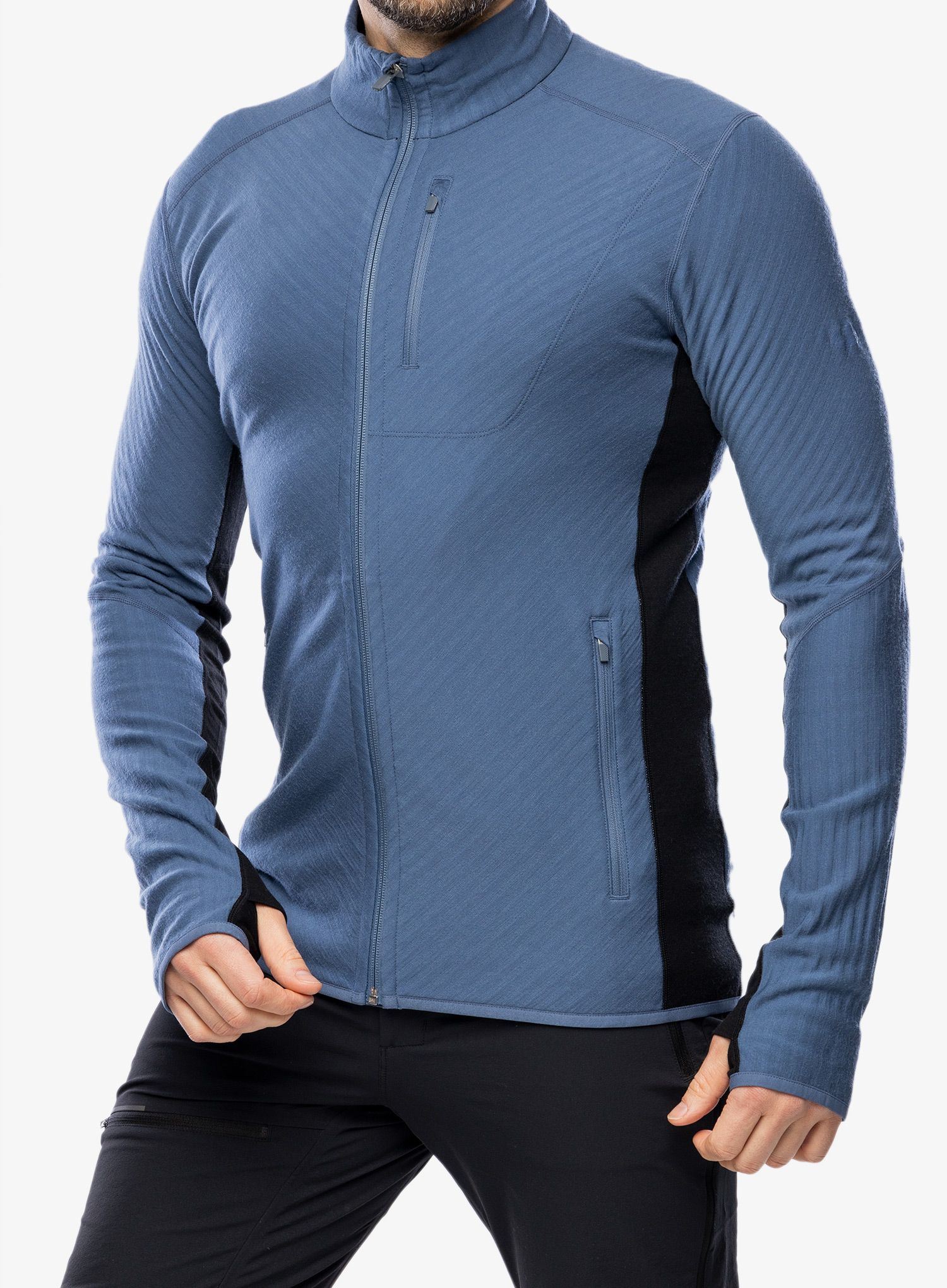 Rozepínací mikina Icebreaker Descender L/S Zip - dawn/black/cb