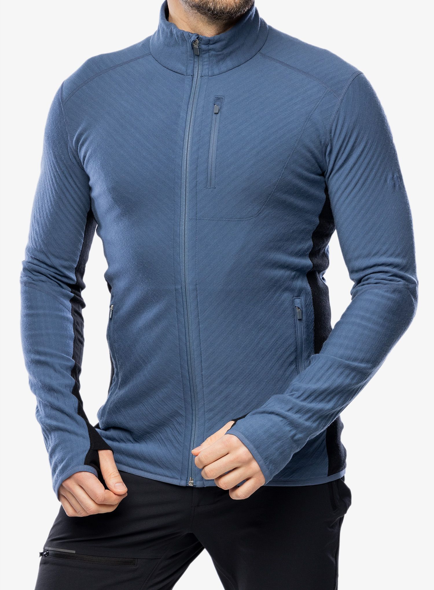 Rozepínací mikina Icebreaker Descender L/S Zip - dawn/black/cb