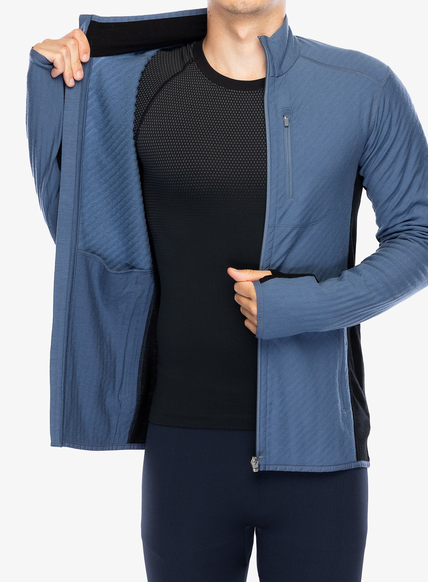 Rozepínací mikina Icebreaker Descender L/S Zip - dawn/black/cb