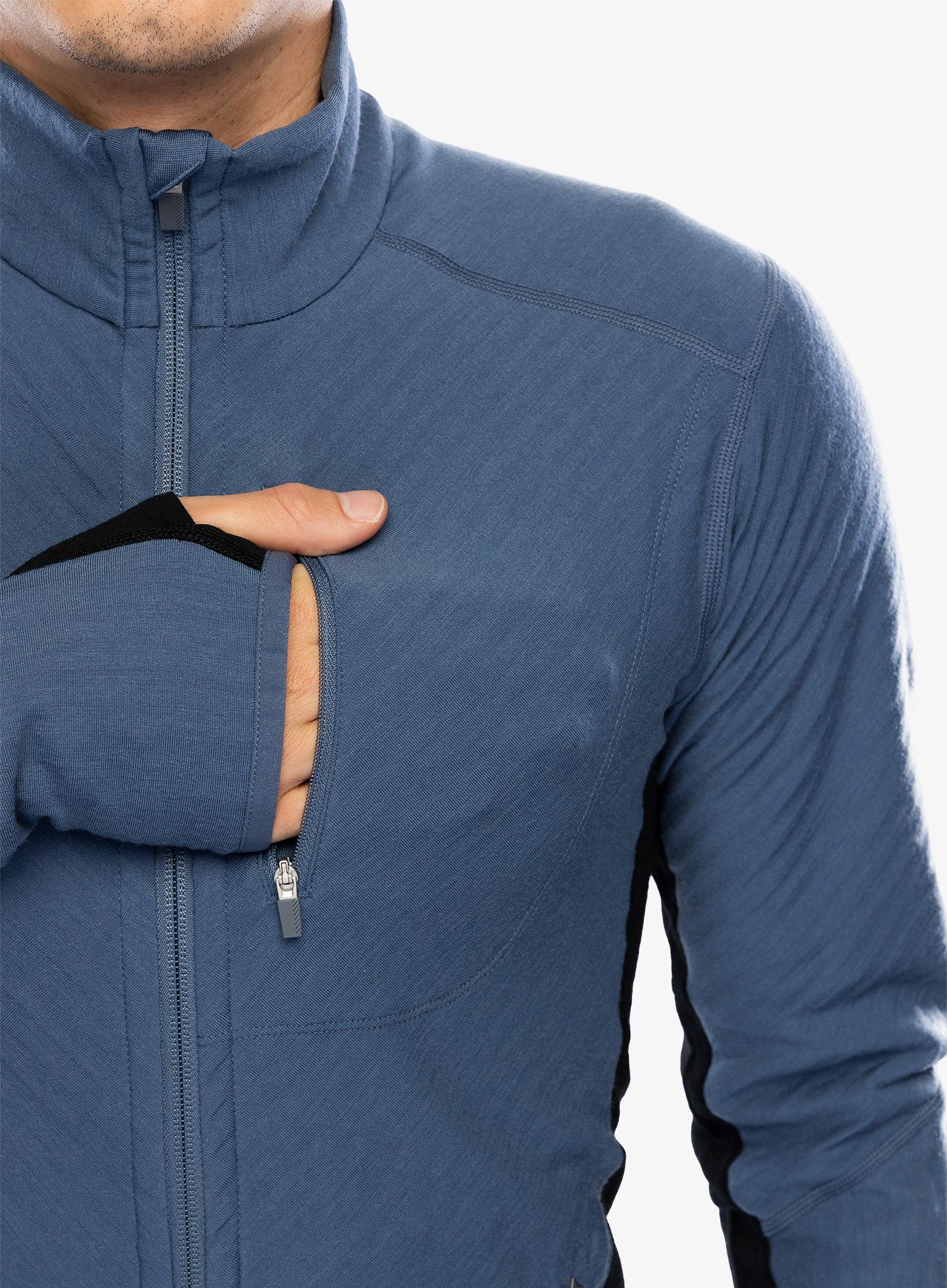 Rozepínací mikina Icebreaker Descender L/S Zip - dawn/black/cb