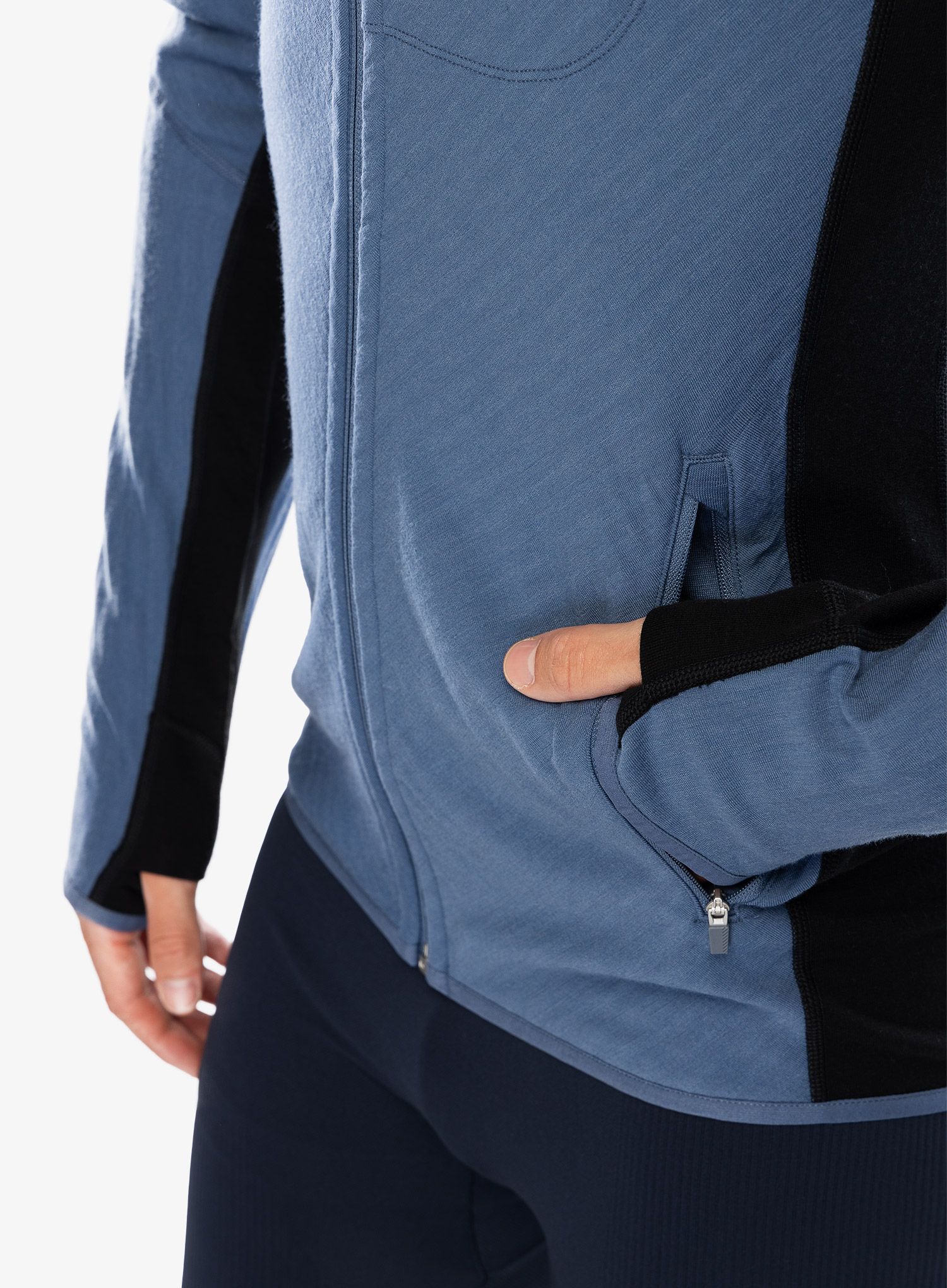Rozepínací mikina Icebreaker Descender L/S Zip - dawn/black/cb