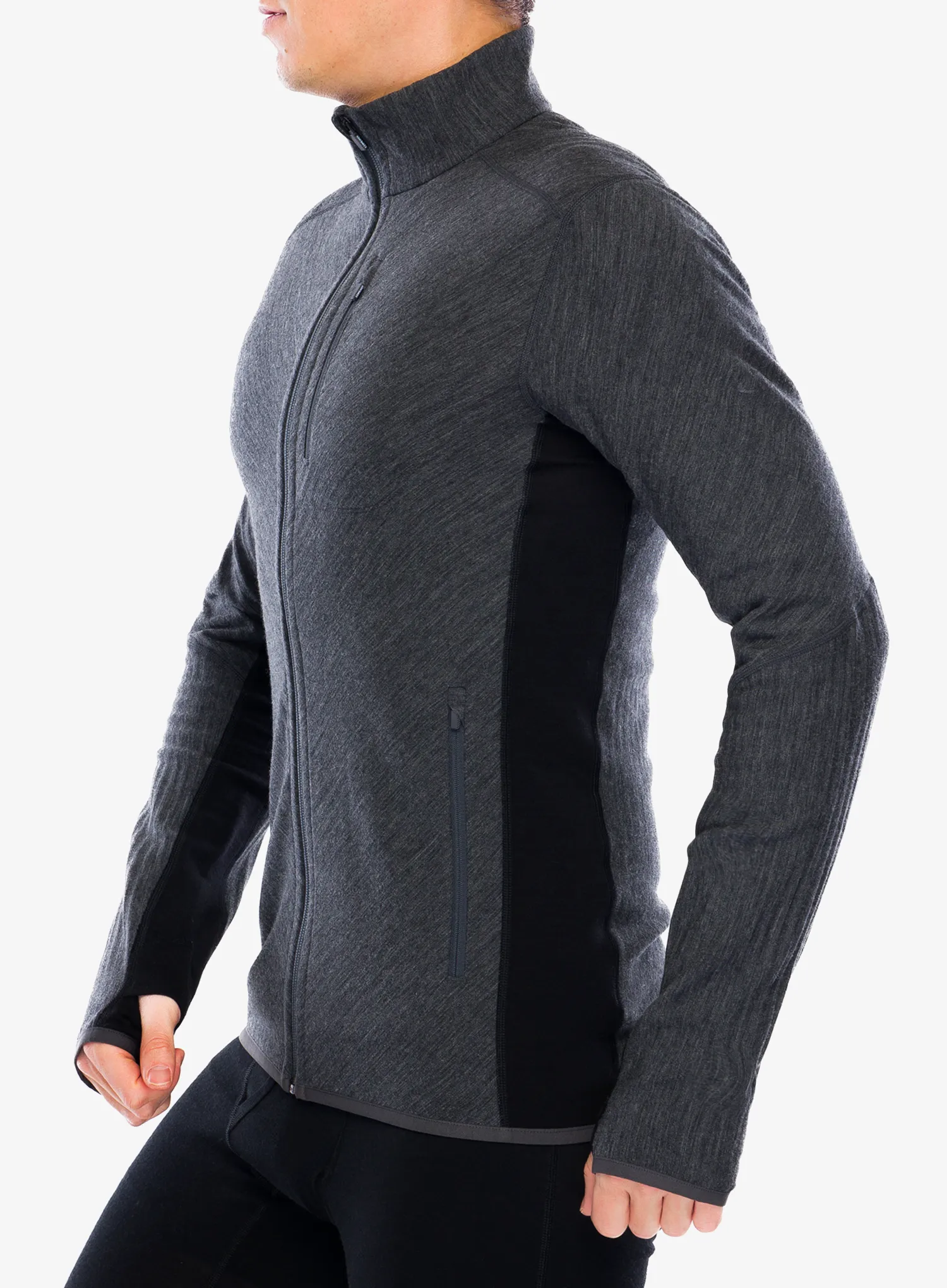 Mikina na zip Icebreaker Descender L/S Zip - jet/black