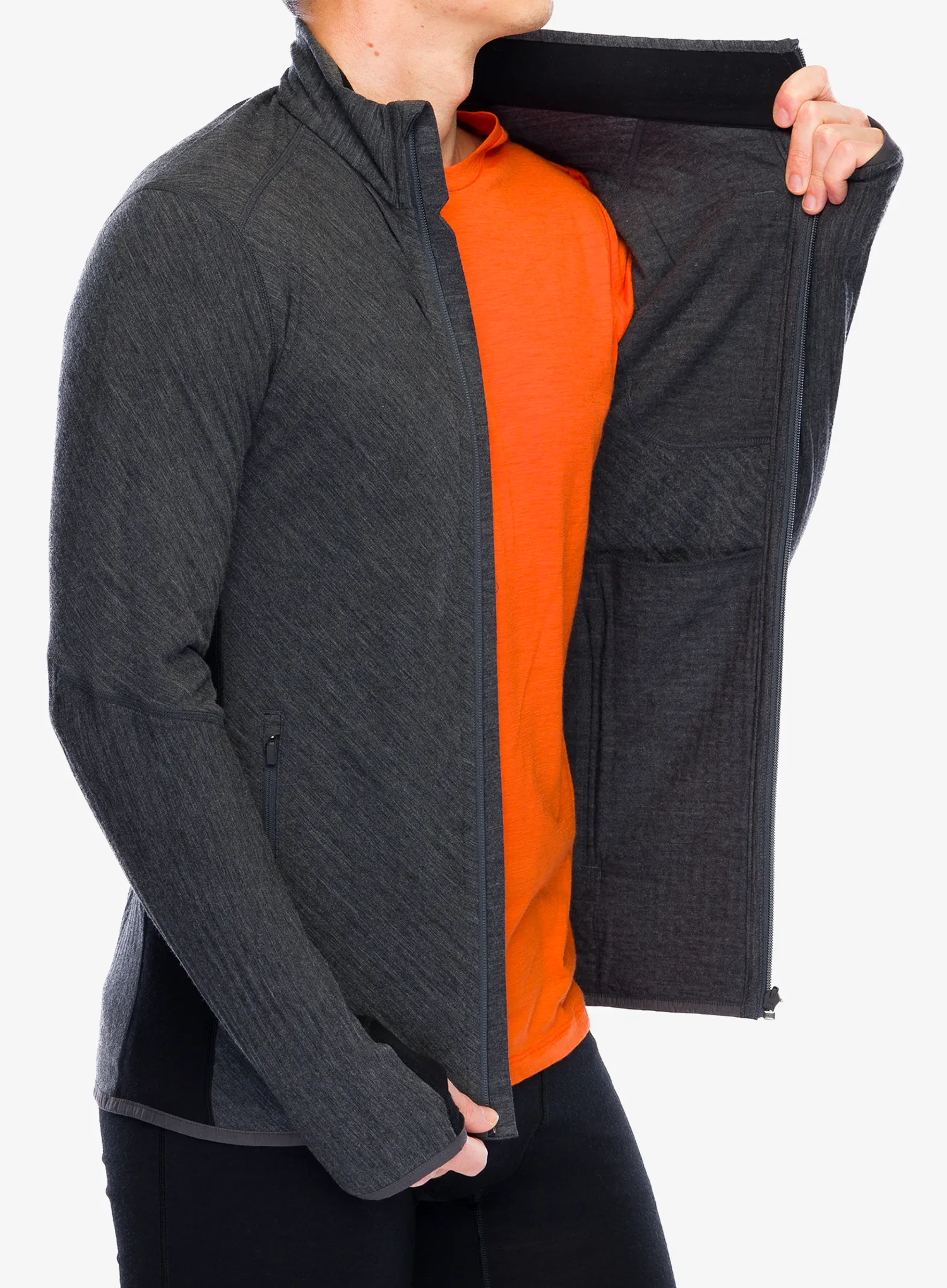 Mikina na zip Icebreaker Descender L/S Zip - jet/black