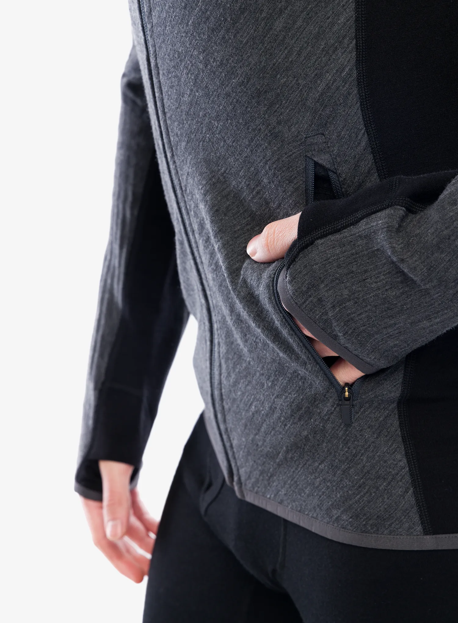 Mikina na zip Icebreaker Descender L/S Zip - jet/black