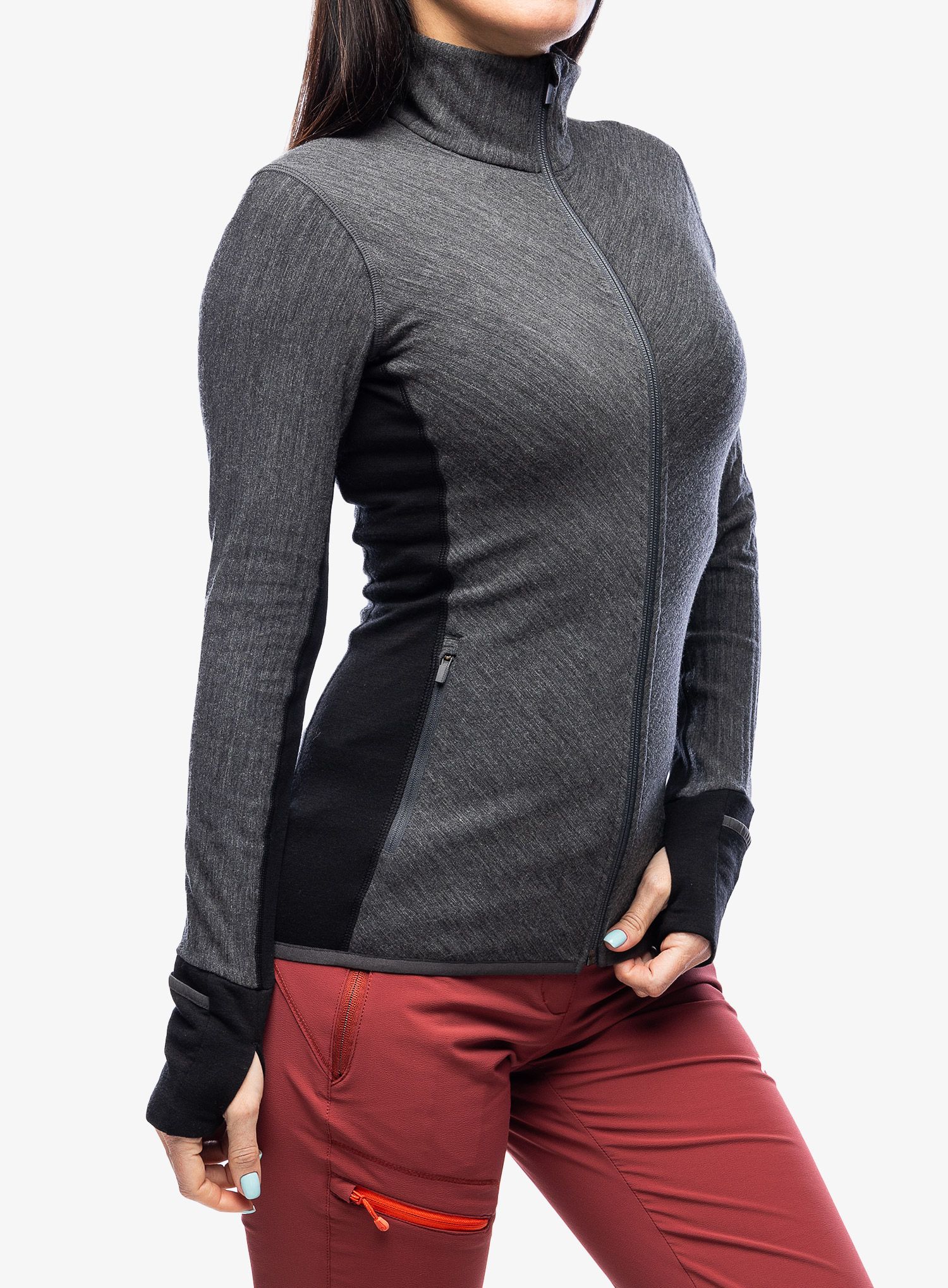Dámská mikina Icebreaker Descender L/S Zip - jet/black