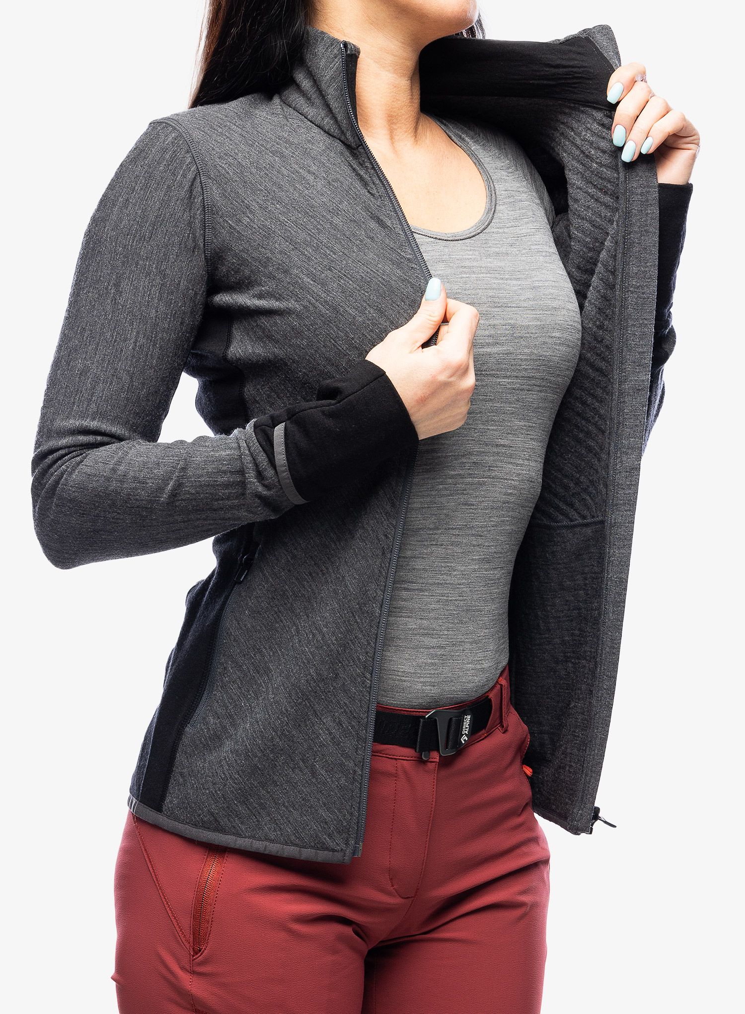 Dámská mikina Icebreaker Descender L/S Zip - jet/black
