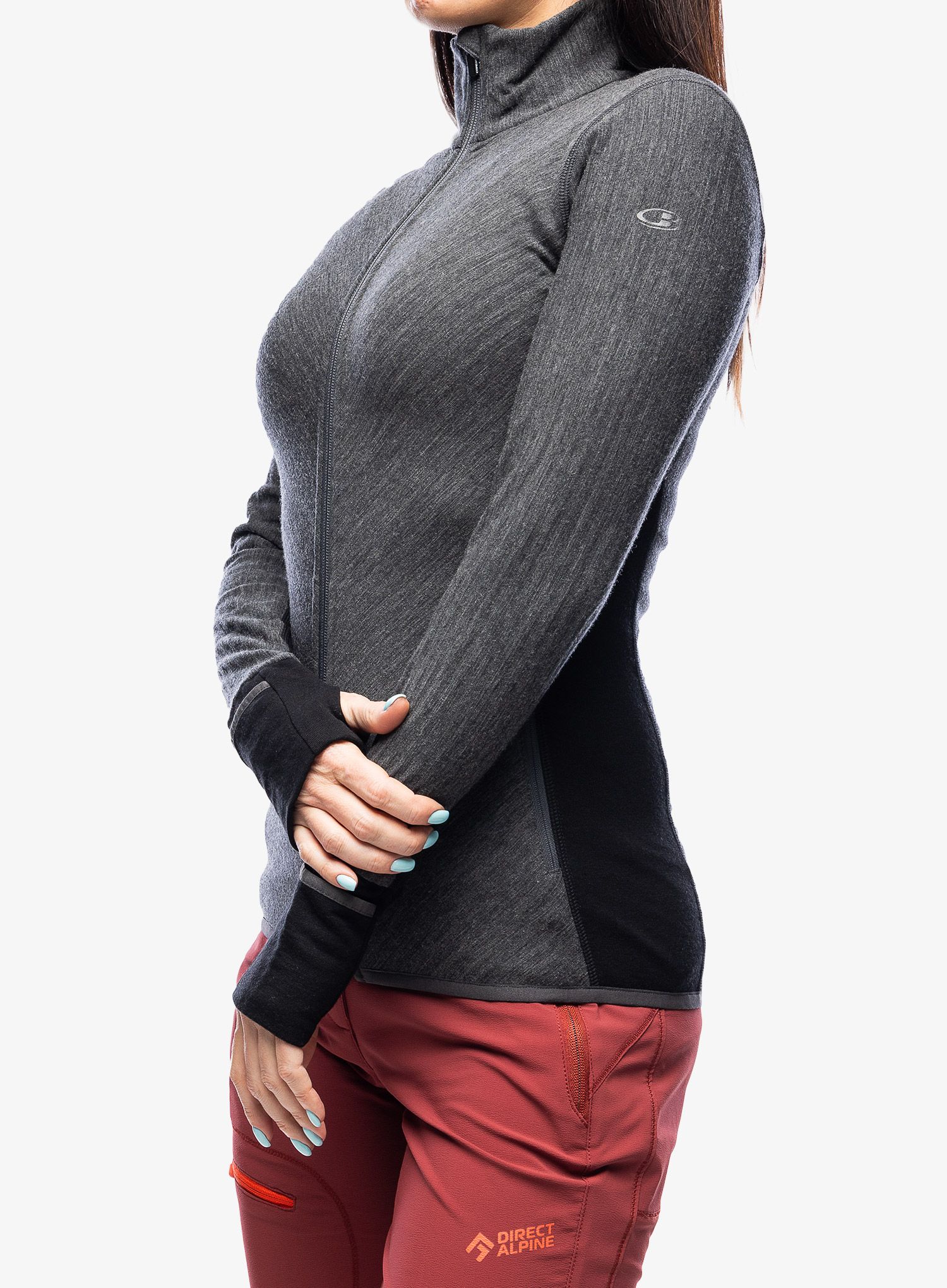 Dámská mikina Icebreaker Descender L/S Zip - jet/black