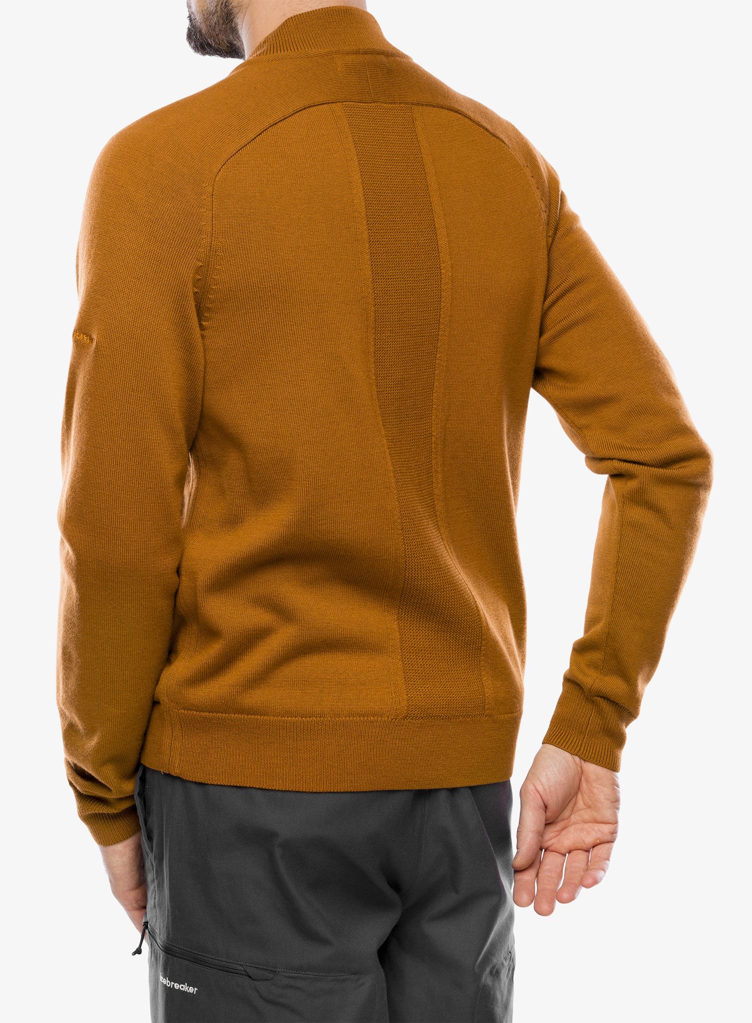 Hybridní bunda Icebreaker ICL ZoneKnit Insulated Knit Bomber - clove