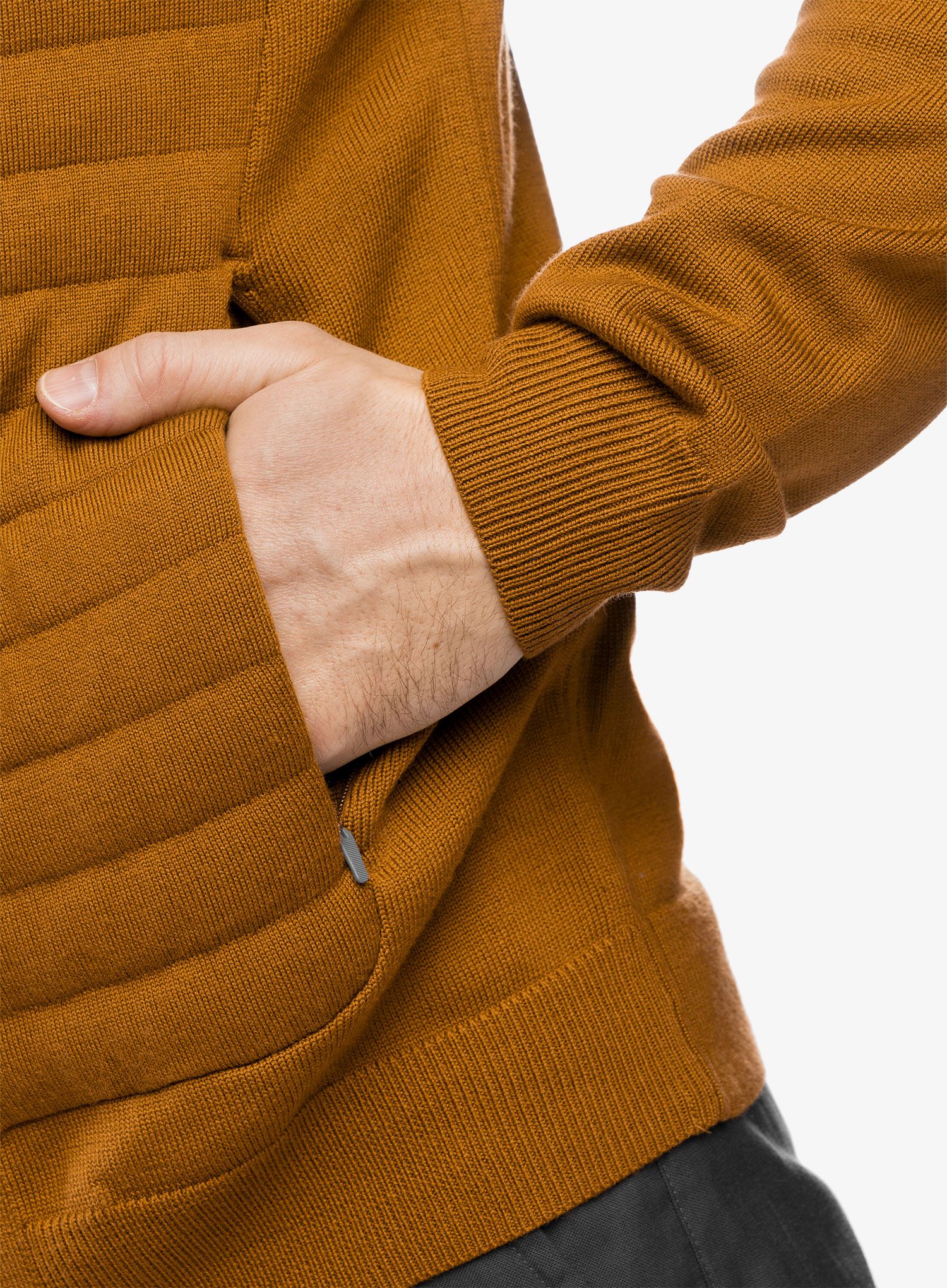 Hybridní bunda Icebreaker ICL ZoneKnit Insulated Knit Bomber - clove