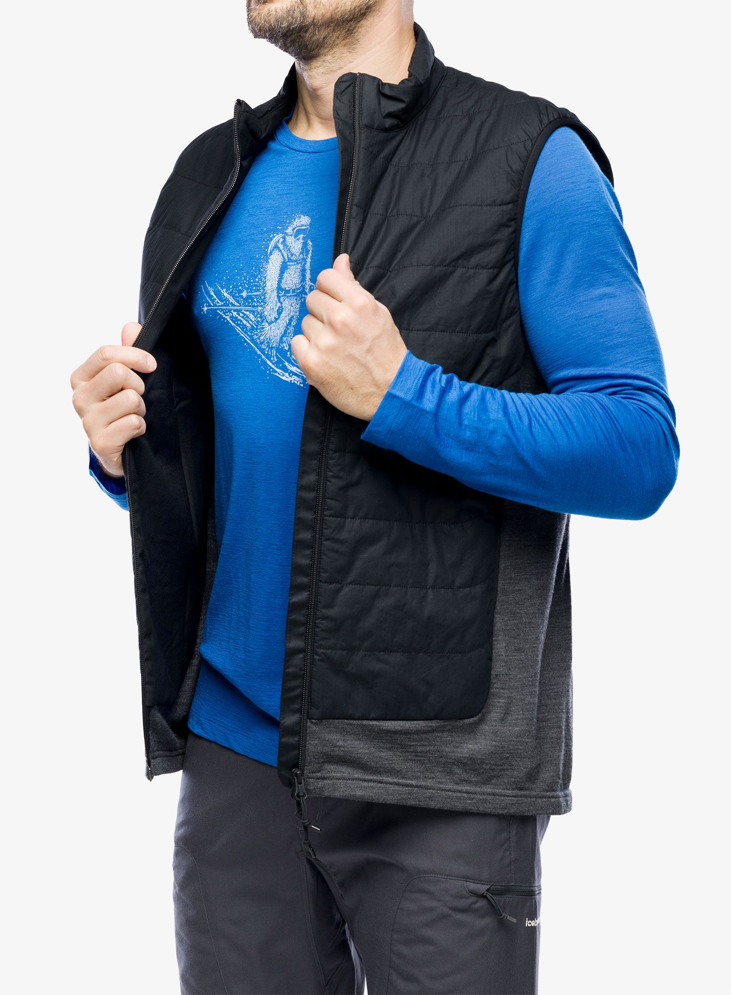 Zateplená vesta Icebreaker MerinoLoft Vest - black/jet