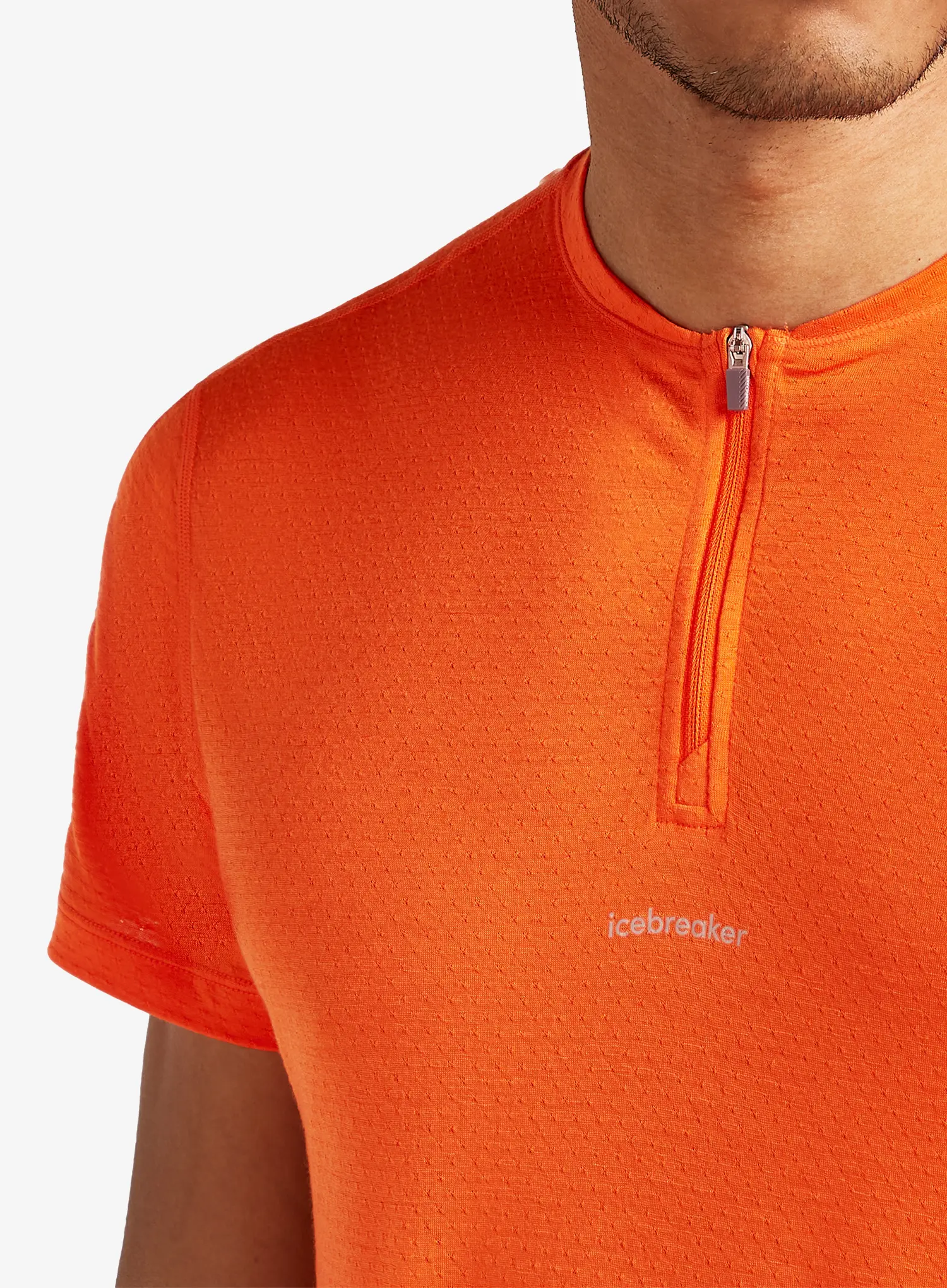 Běžecké tričko Icebreaker Merino 125 Cool-Lite Speed SS Quarter Zip - blaze