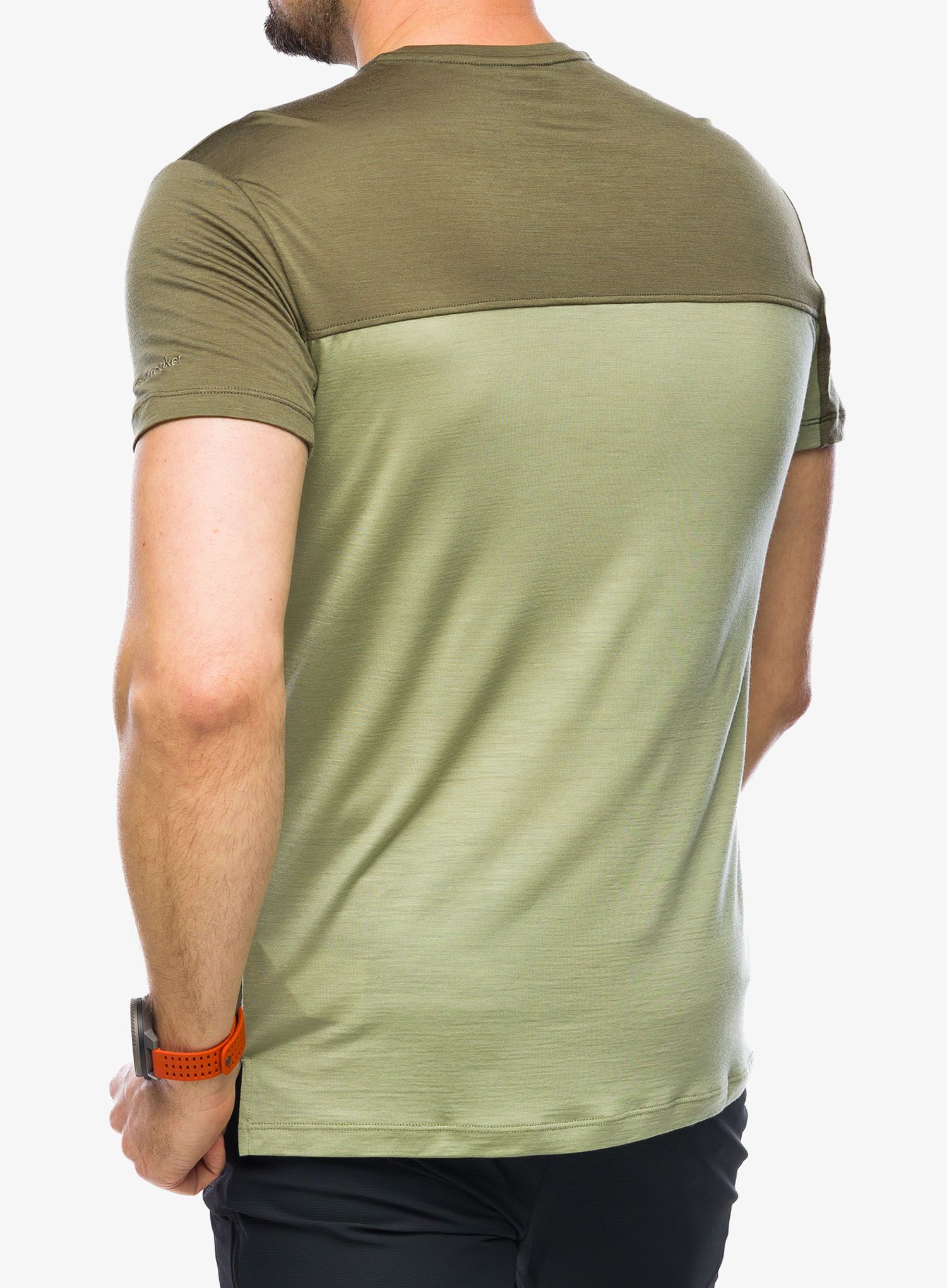 Tričko Icebreaker Merino 125 Cool-Lite Sphere III SS Tee Colour Block - lichen/loden
