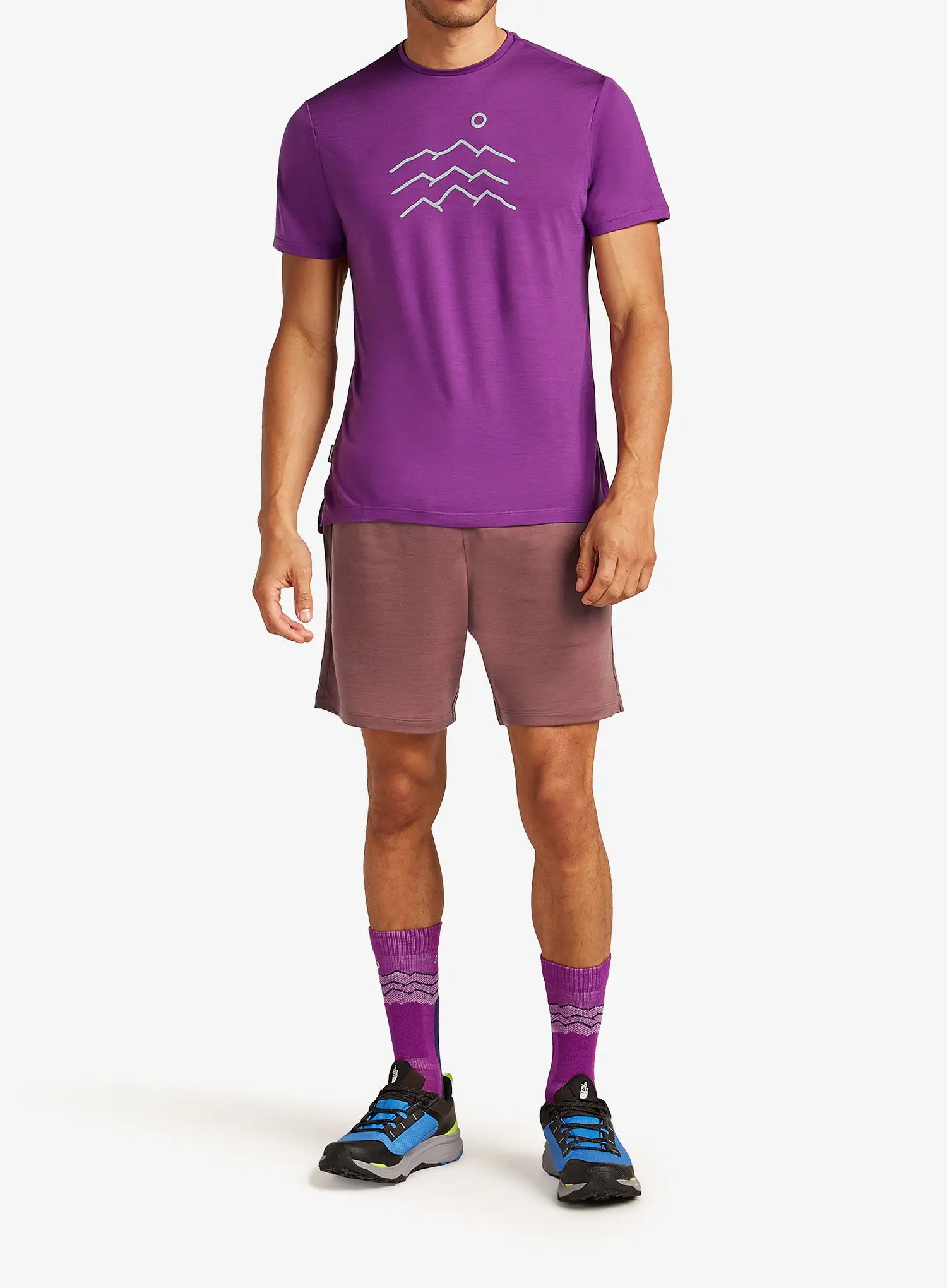 Tričko s potiskem Icebreaker Merino 125 Cool-Lite Sphere SS Tee Across - passion
