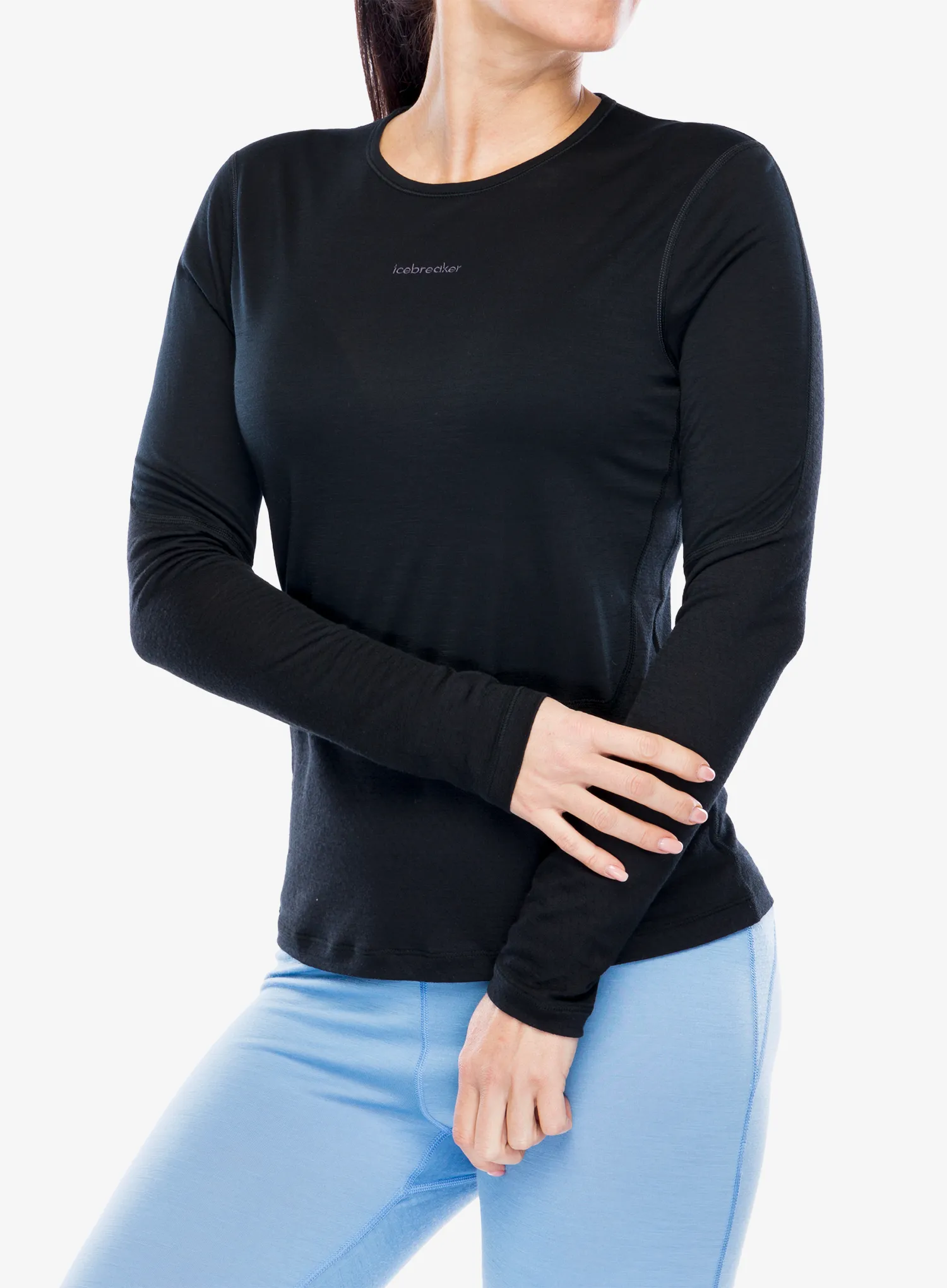 Dámská mikina Icebreaker Merino 125 ZoneKnit Energy Wind LS Tee - black