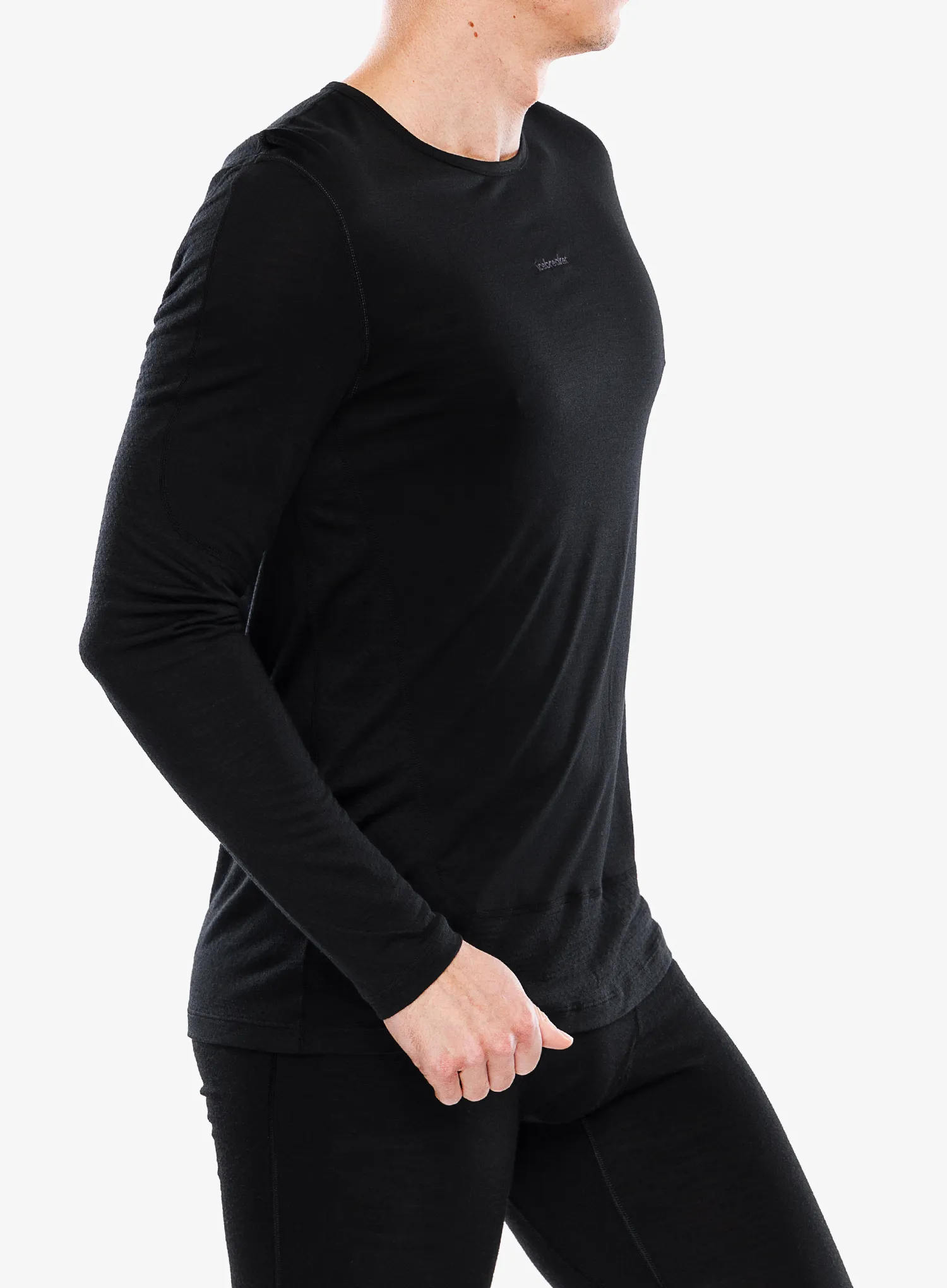 Mikina bez kapuce Icebreaker Merino 125 ZoneKnit Energy Wind LS Tee - black