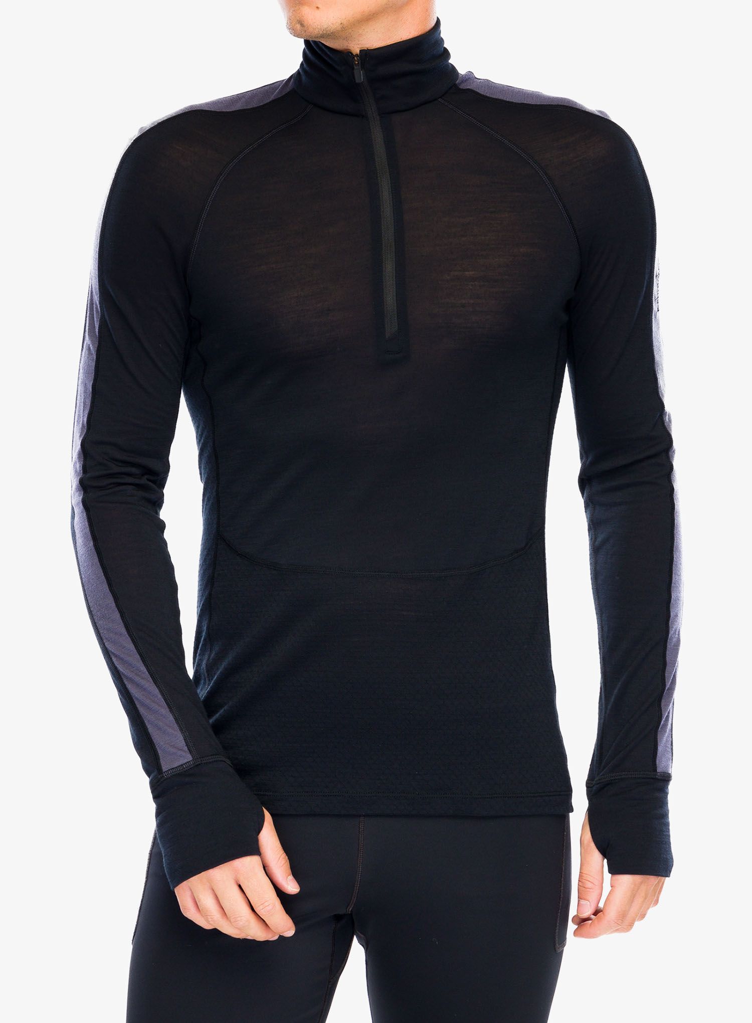 Funkční mikina Icebreaker Merino 125 ZoneKnit LS Half Zip - black/graphite/cb