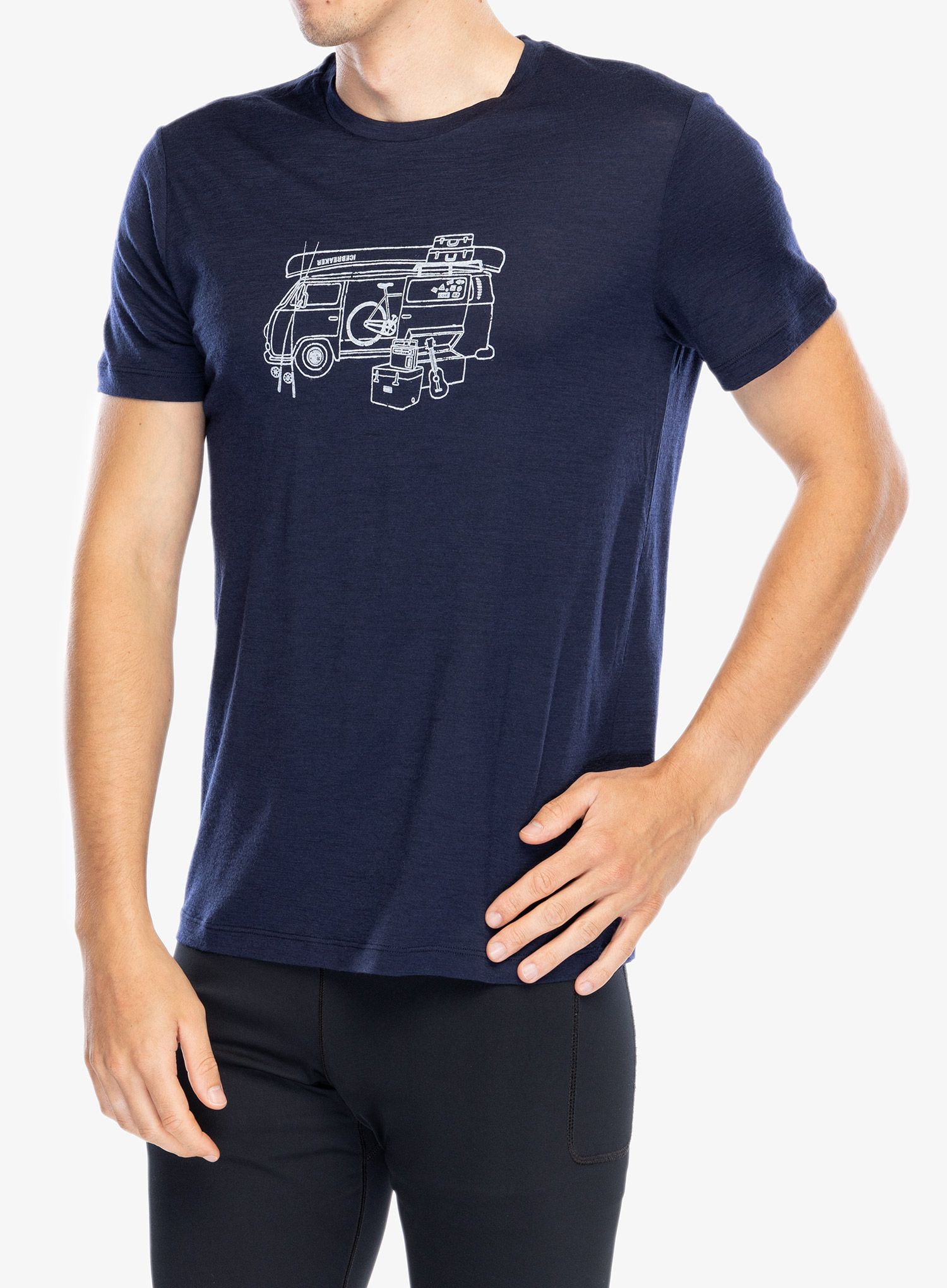 Merino triko Icebreaker Merino 150 TL SS Tee Van Life - midnight navy