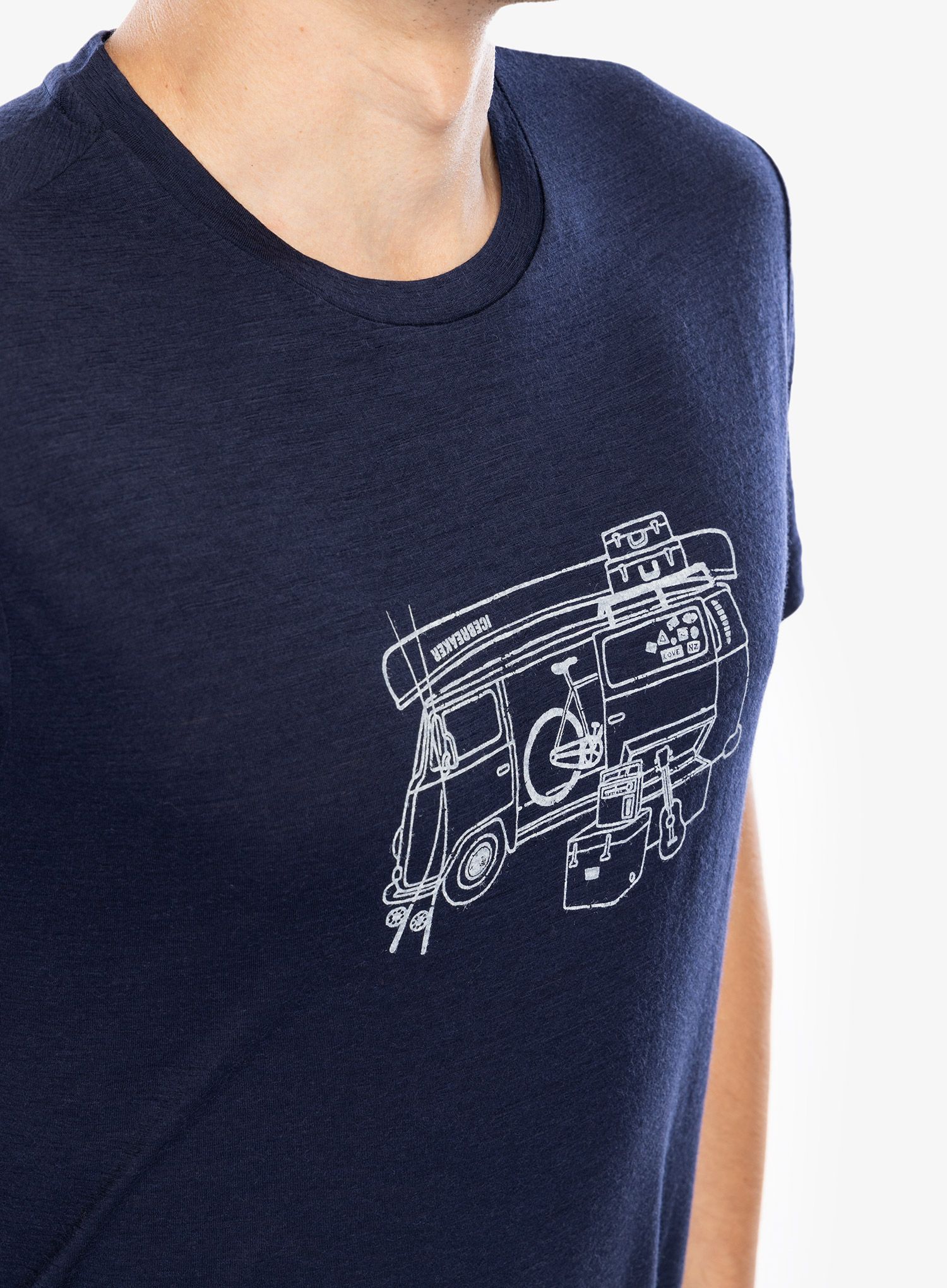 Merino triko Icebreaker Merino 150 TL SS Tee Van Life - midnight navy