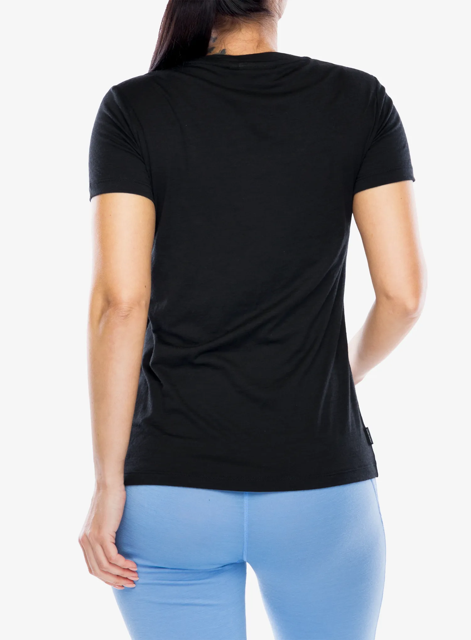 Merino triko dámské Icebreaker Merino 150 Tech Lite III SS Scoop Tee Logo Reflections - black