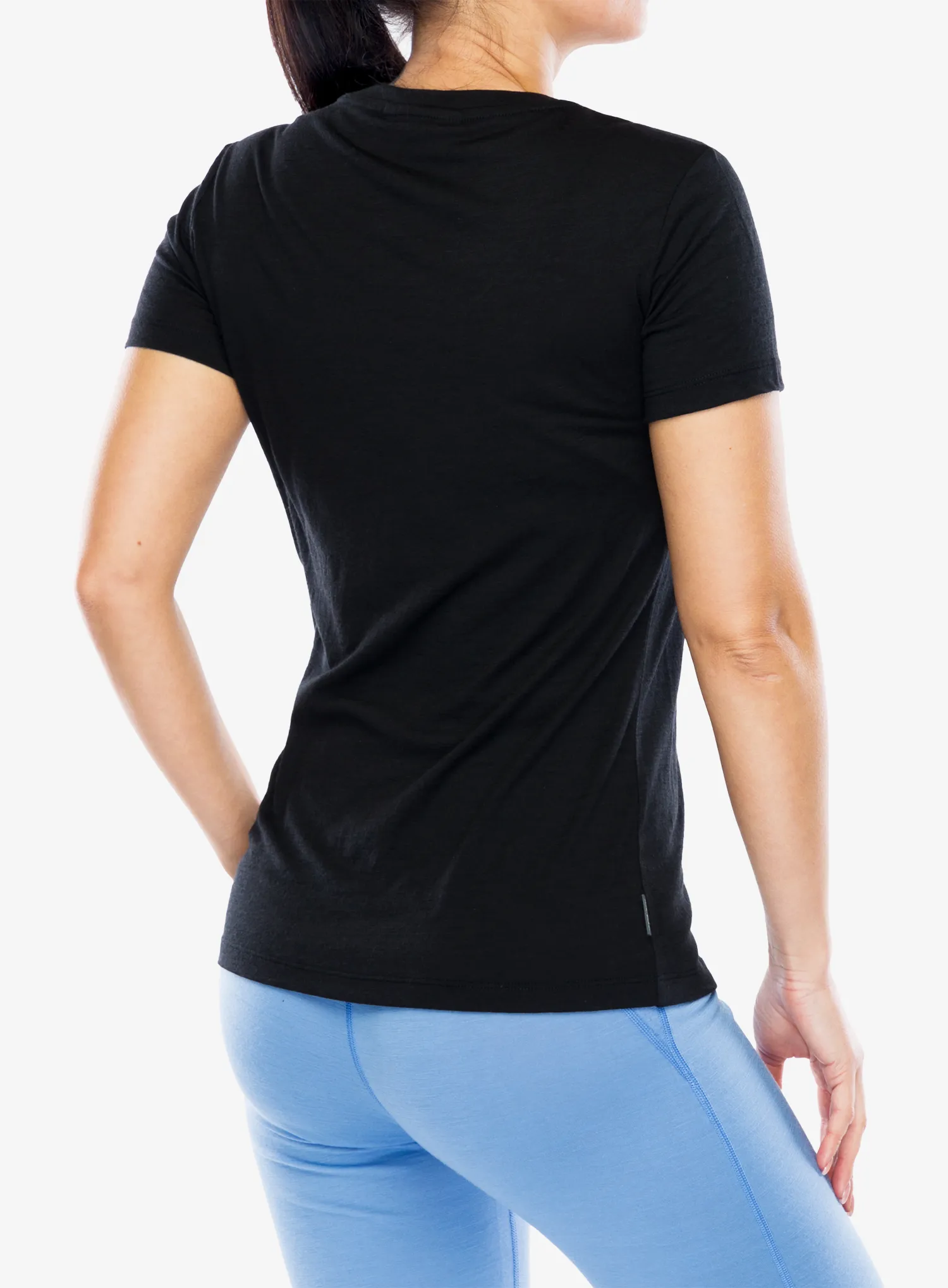 Merino triko dámské Icebreaker Merino 150 Tech Lite III SS Scoop Tee Logo Reflections - black