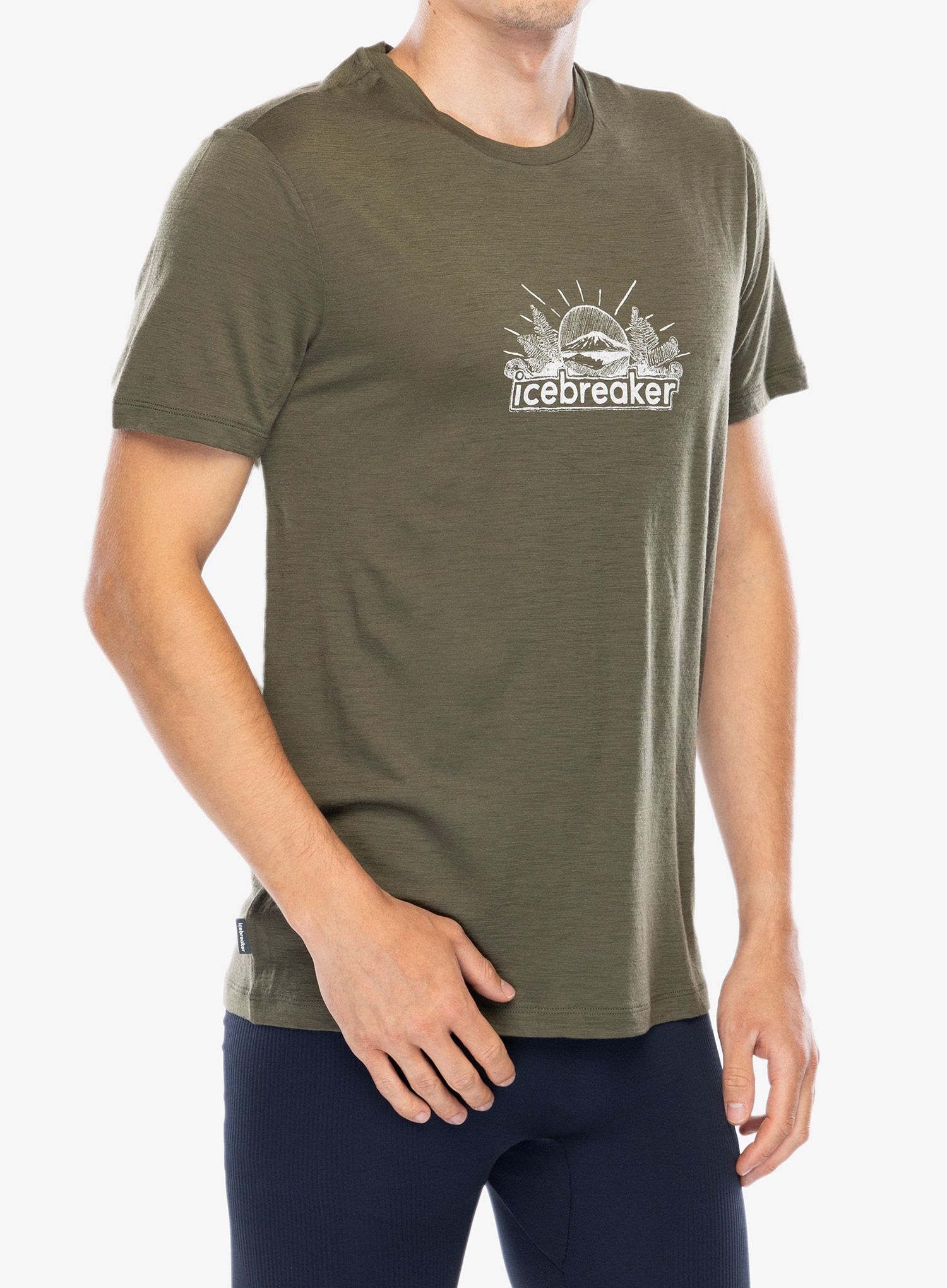 Tričko s potiskem Icebreaker Merino 150 Tech Lite III SS Tee IB Grown Naturally - loden