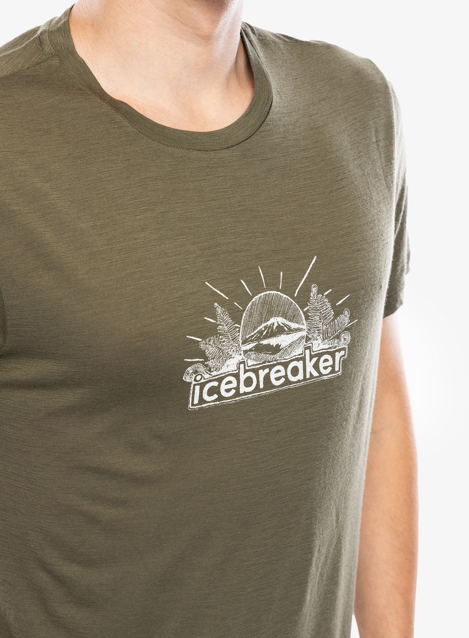 Tričko s potiskem Icebreaker Merino 150 Tech Lite III SS Tee IB Grown Naturally - loden