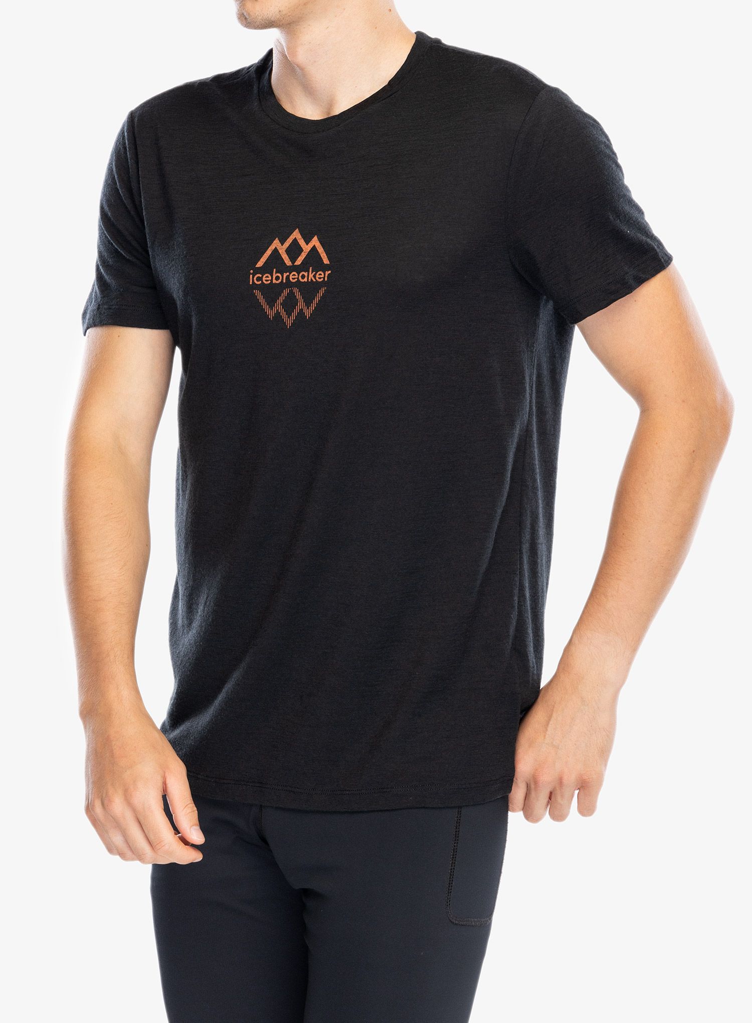 Merino triko Icebreaker Merino 150 Tech Lite III SS Tee Logo Reflections - black