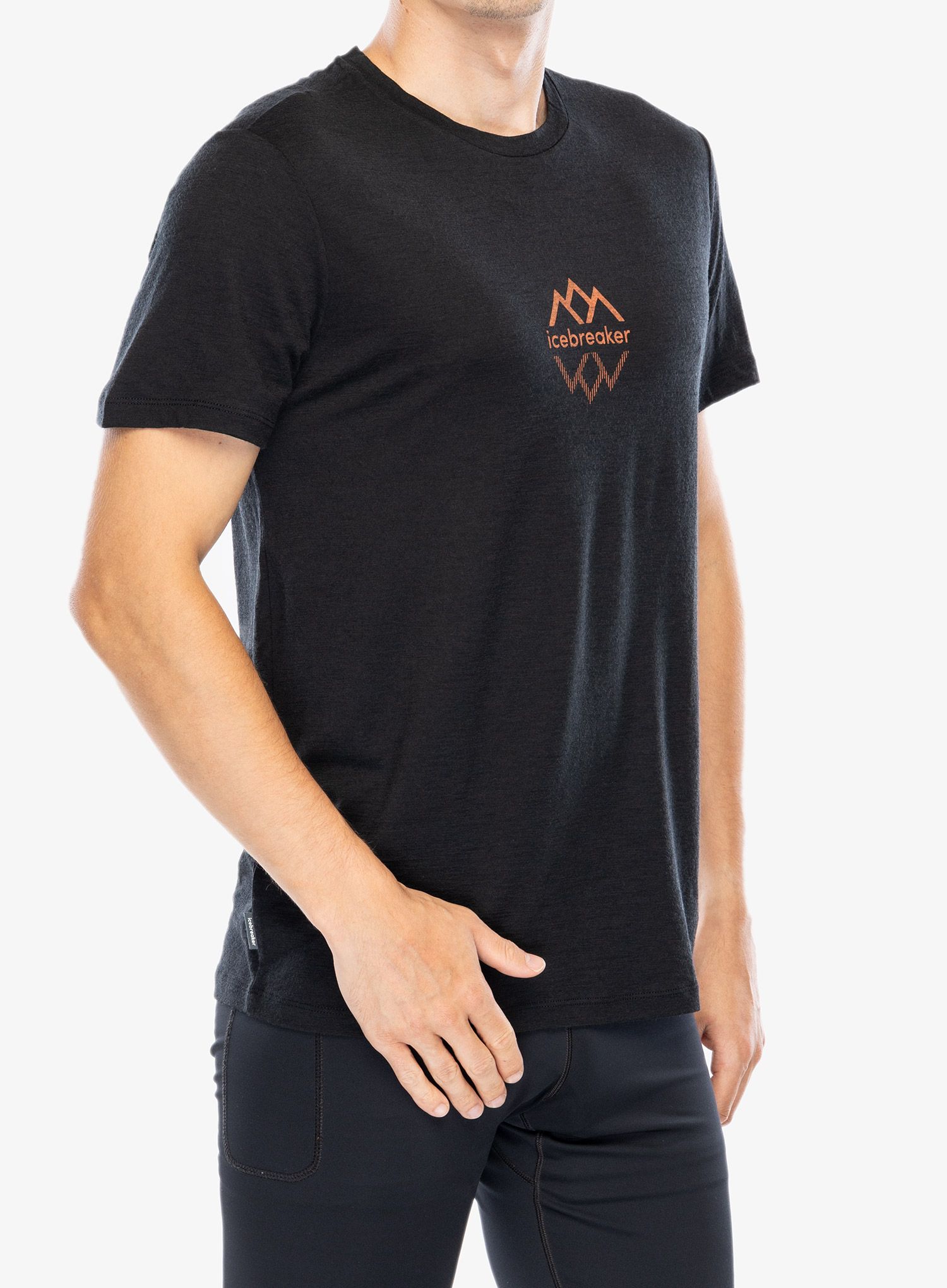 Merino triko Icebreaker Merino 150 Tech Lite III SS Tee Logo Reflections - black