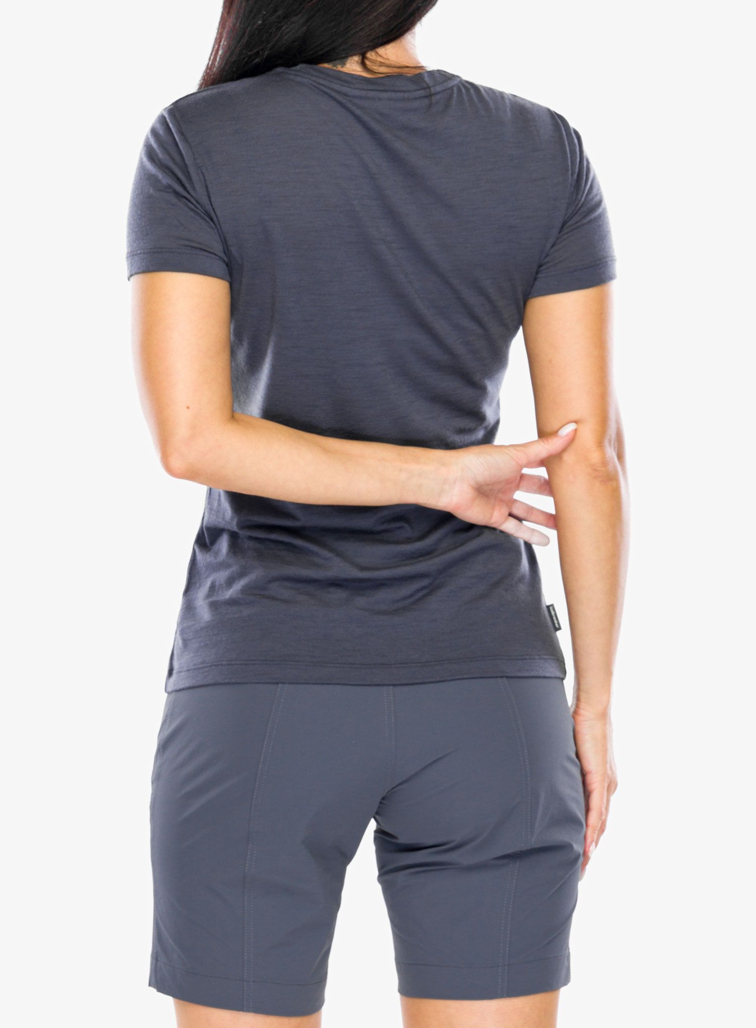 Merino triko dámské Icebreaker Merino 150 Tech Lite II SS T Camping Lines - graphite