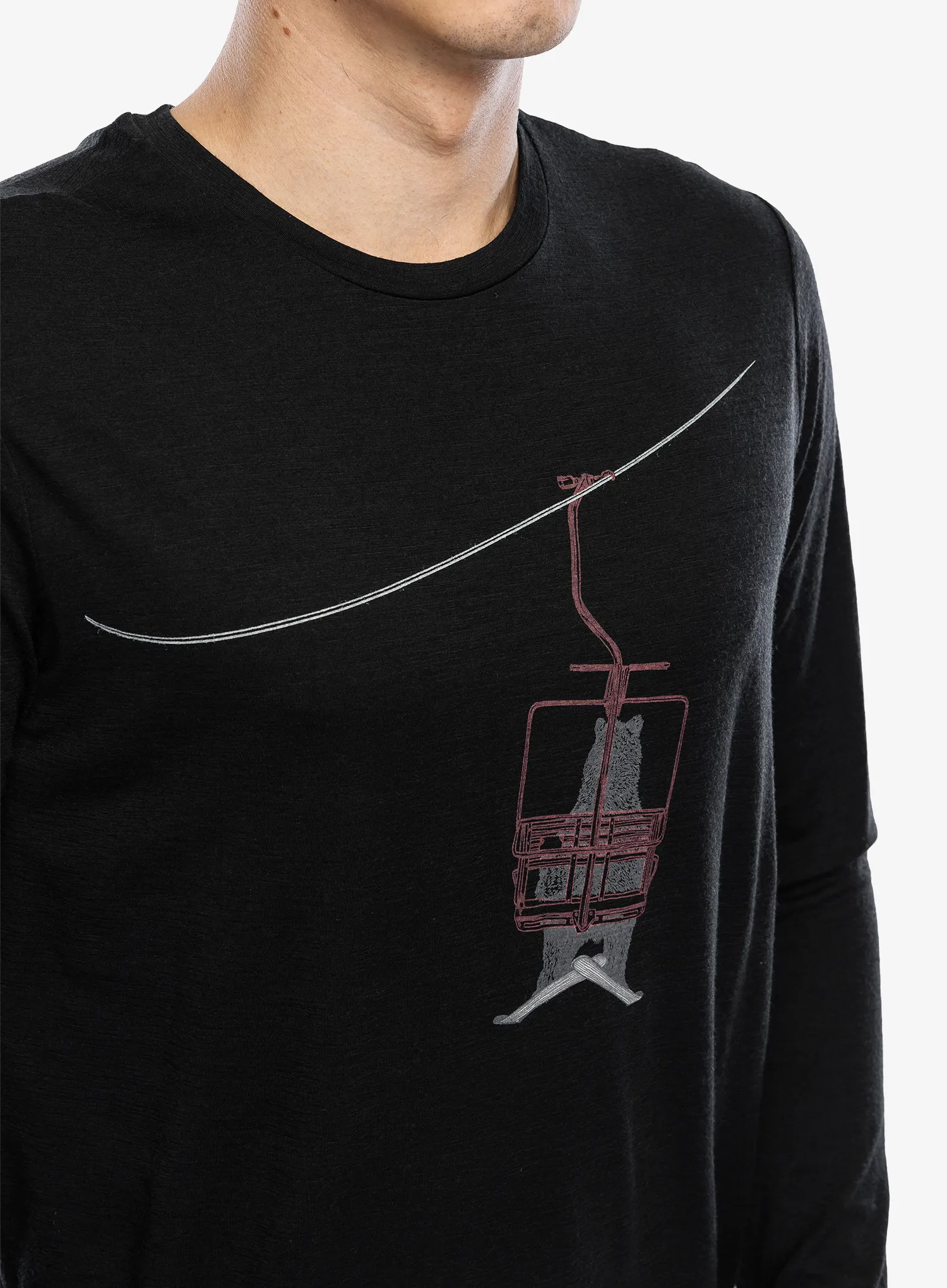 Tričko s dlouhým rukávem Icebreaker Merino 150 Tech Lite LS Tee Bear Lift  - black