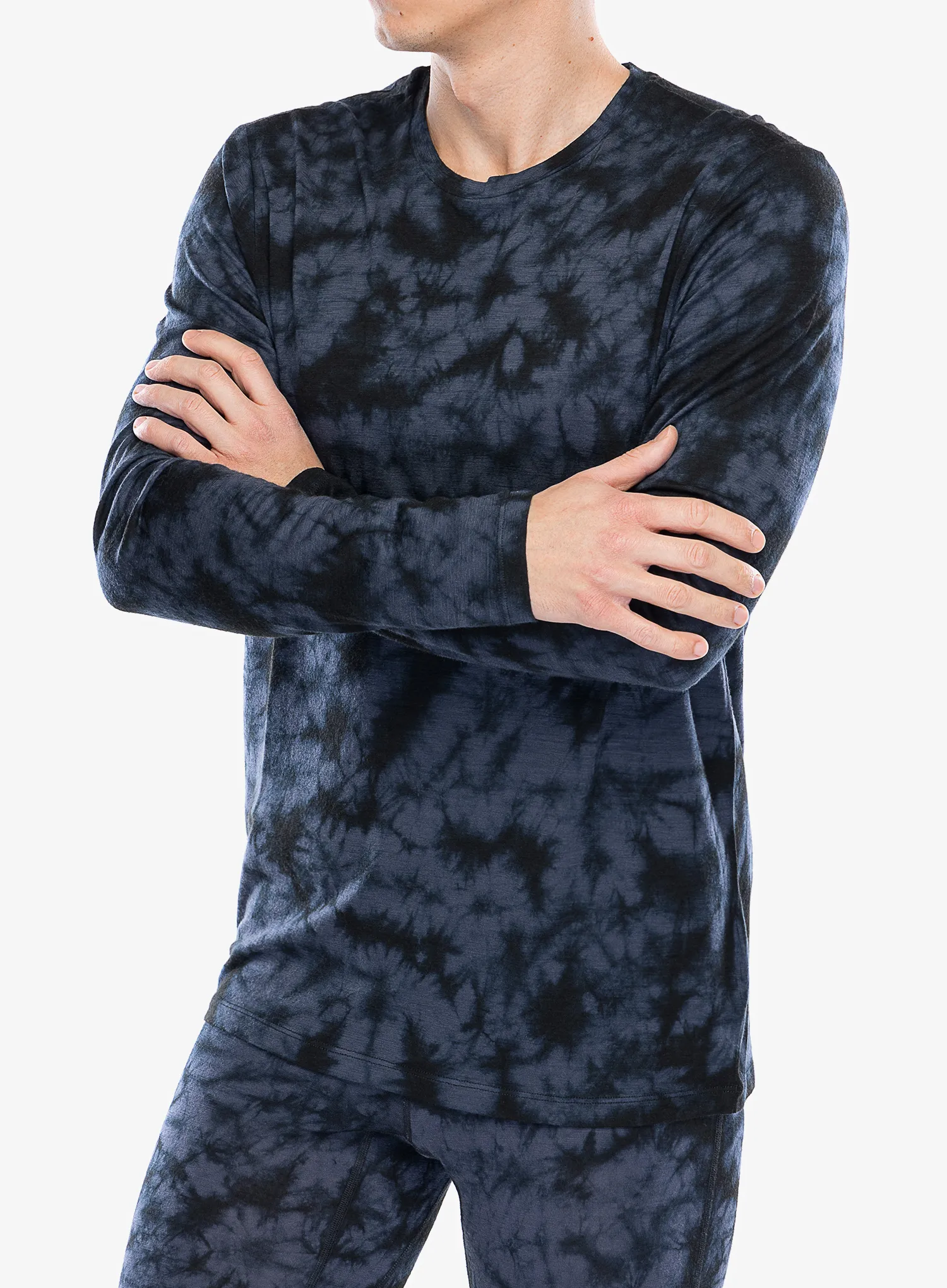 Mikina bez kapuce Icebreaker Merino 150 Tech Lite LS Tee Cloud Dye - graphite/black/cd