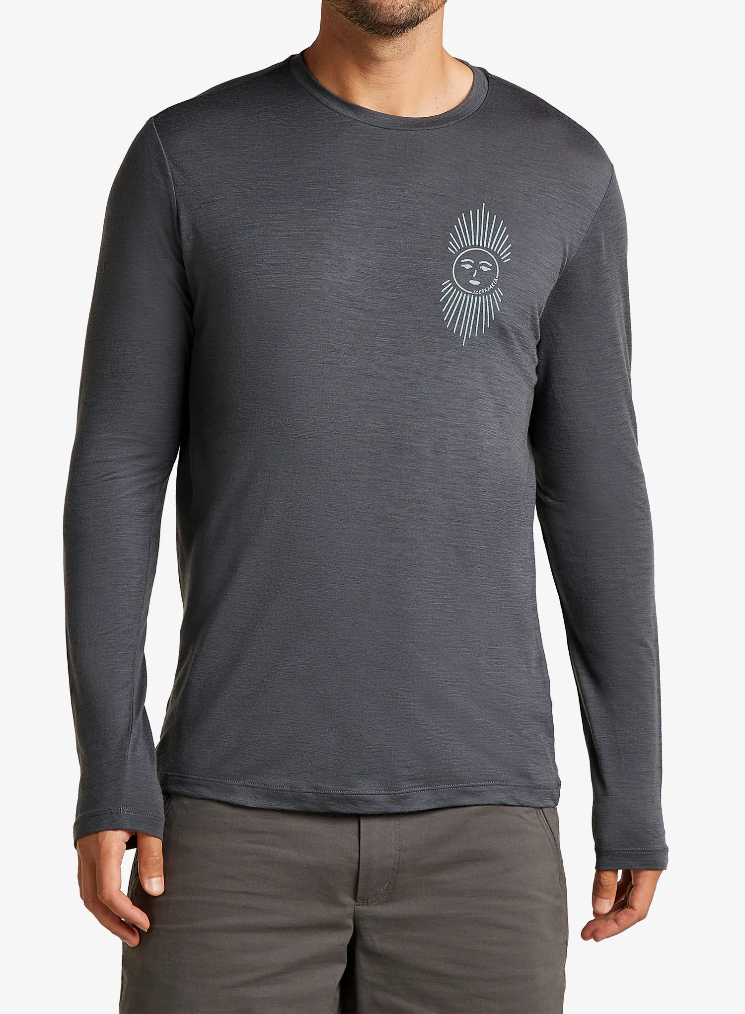 Mikina bez kapuce Icebreaker Merino 150 Tech Lite LS Tee IB Solar - obsidian