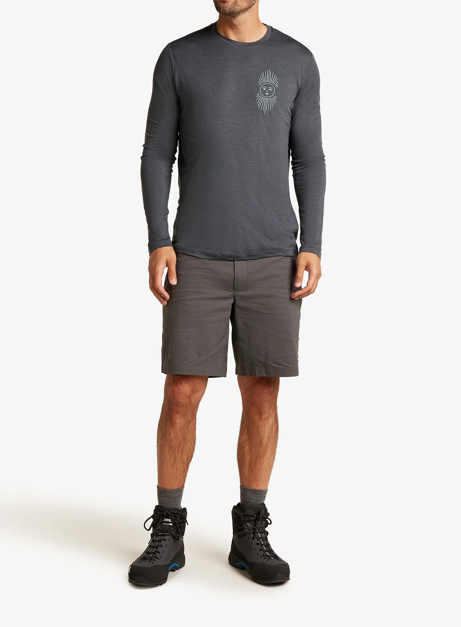 Mikina bez kapuce Icebreaker Merino 150 Tech Lite LS Tee IB Solar - obsidian