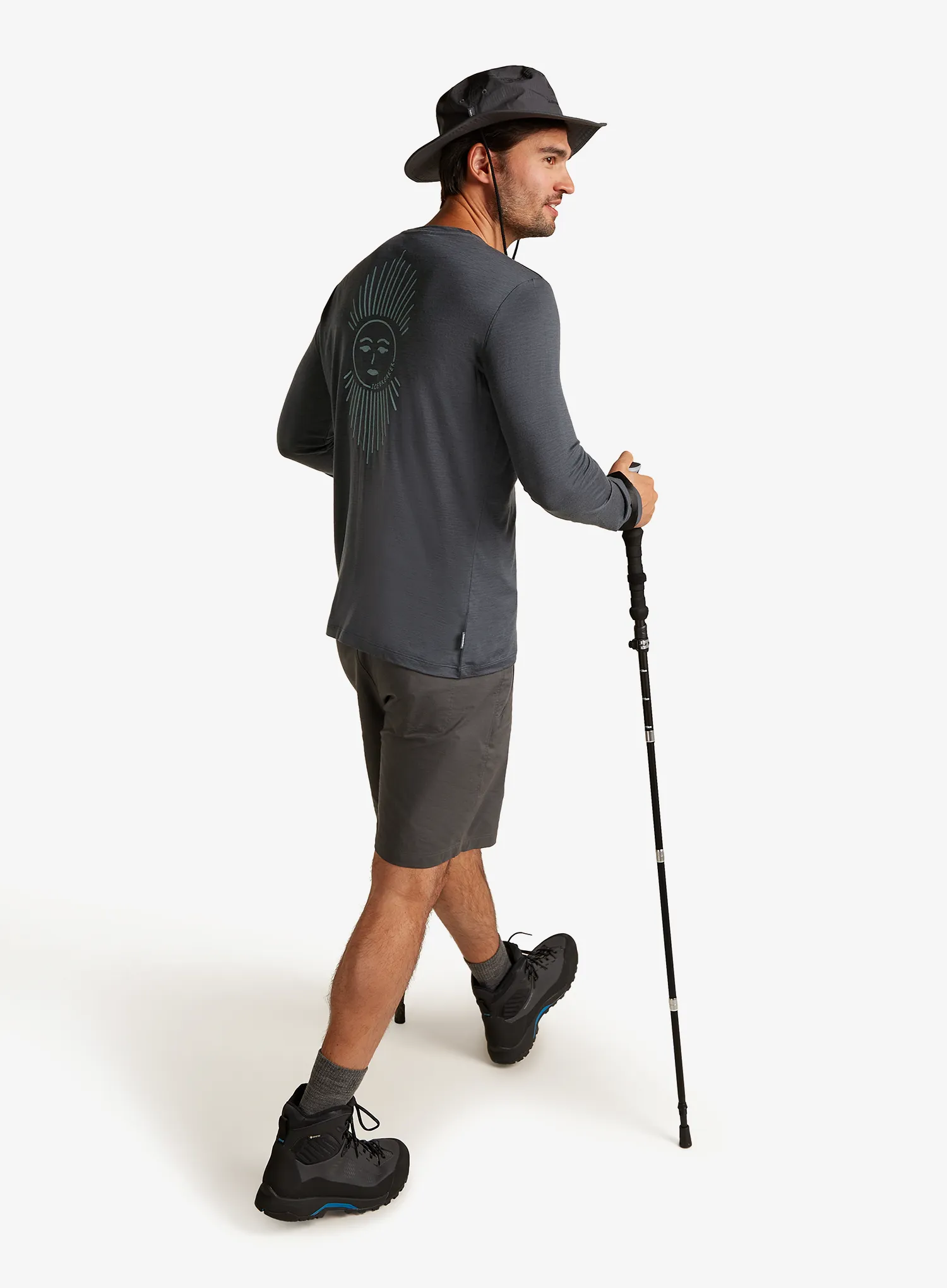 Mikina bez kapuce Icebreaker Merino 150 Tech Lite LS Tee IB Solar - obsidian