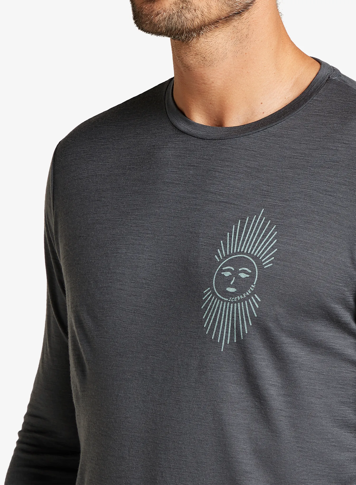 Mikina bez kapuce Icebreaker Merino 150 Tech Lite LS Tee IB Solar - obsidian