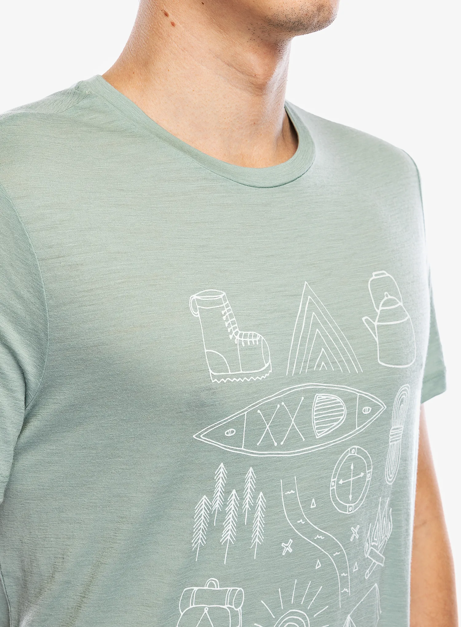 Merino triko Icebreaker Merino 150 Tech Lite SS T Camp Essentials - moss