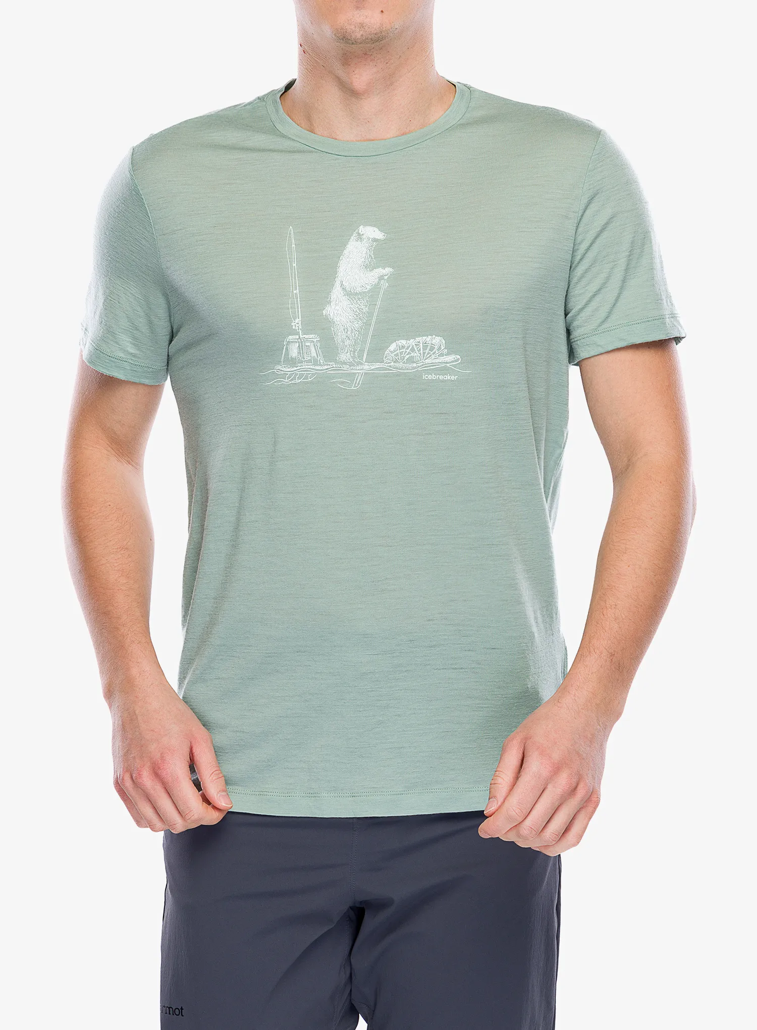 Merino triko Icebreaker Merino 150 Tech Lite SS T Polar Paddle - moss