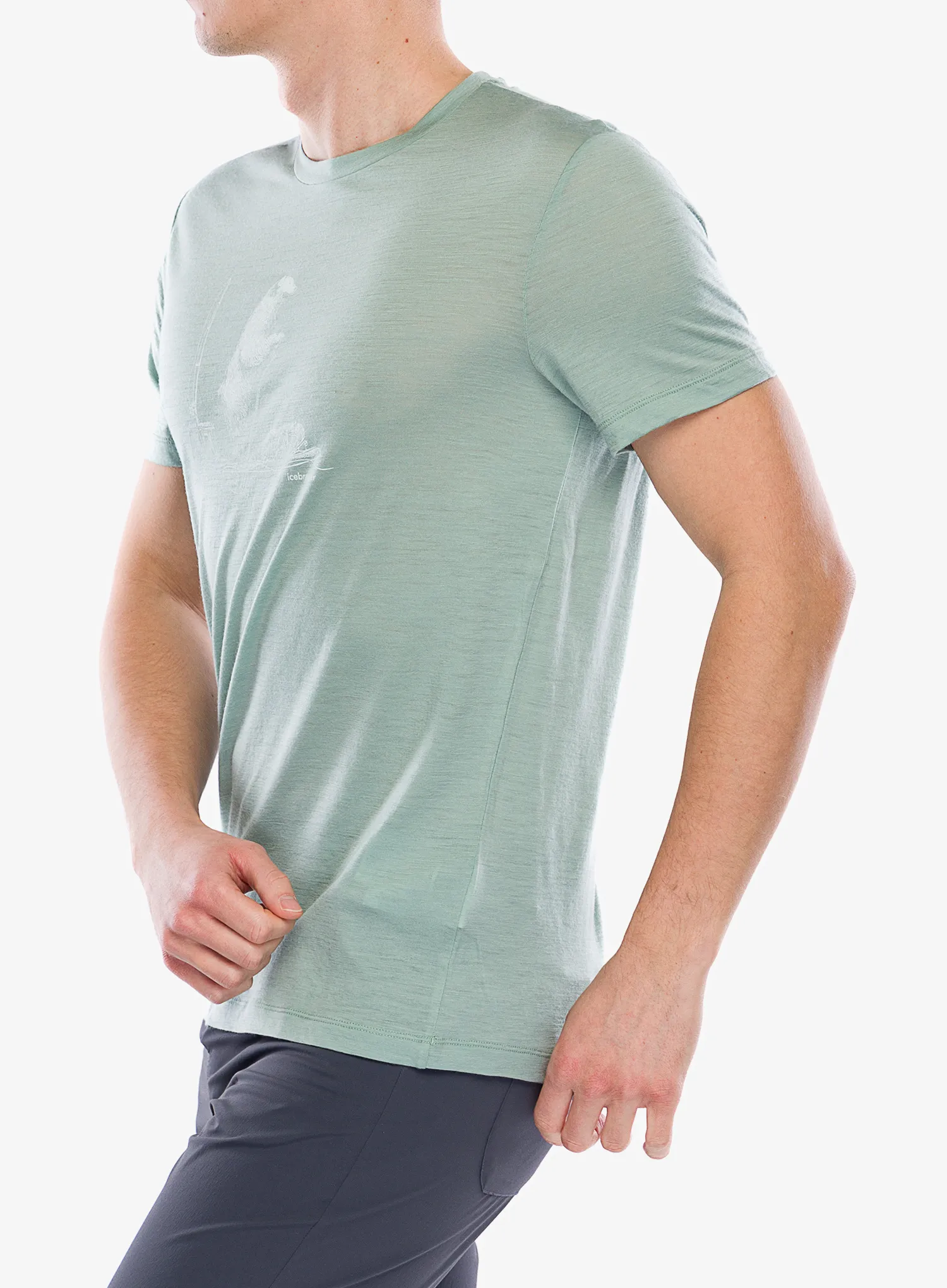 Merino triko Icebreaker Merino 150 Tech Lite SS T Polar Paddle - moss
