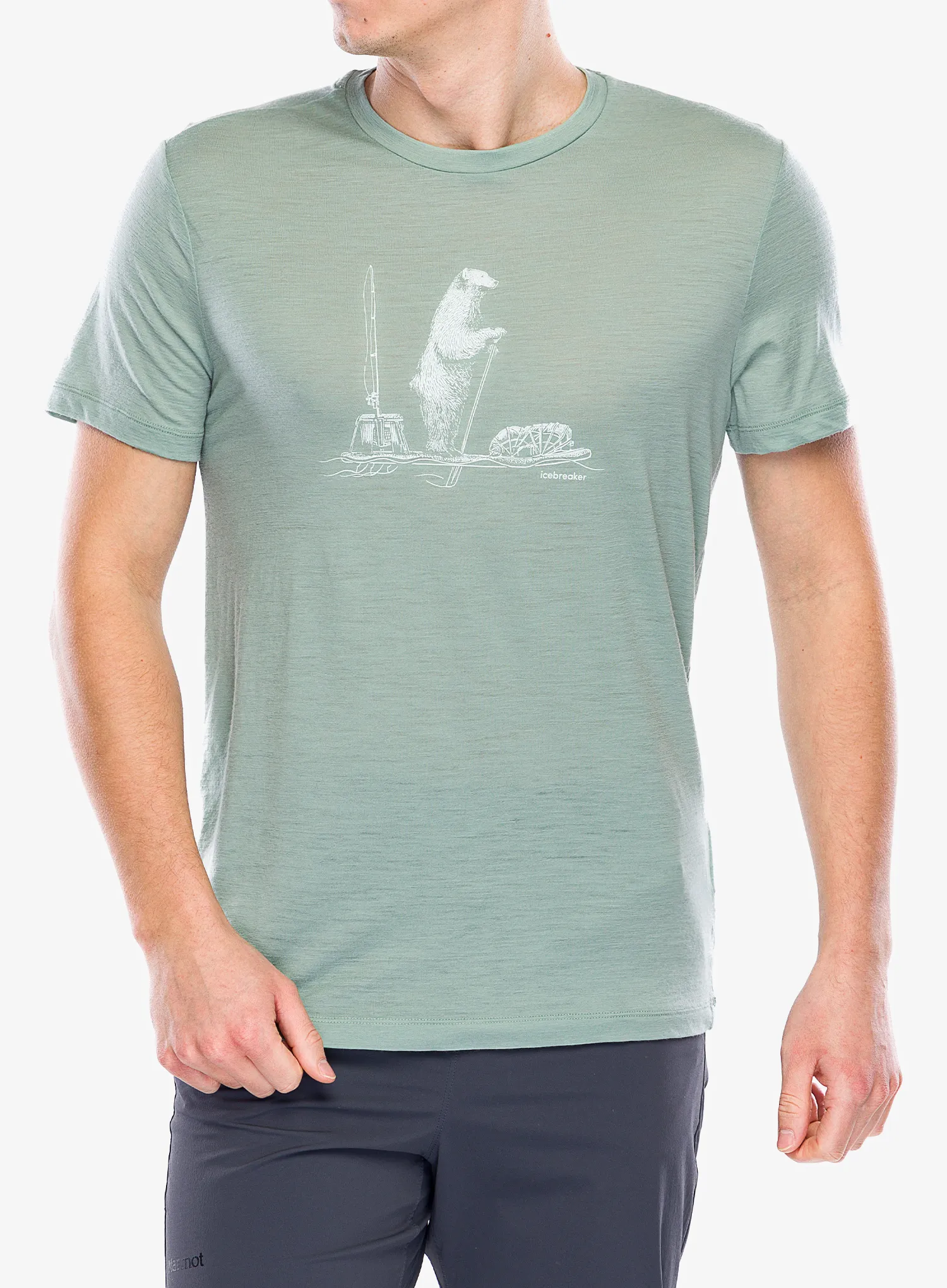 Merino triko Icebreaker Merino 150 Tech Lite SS T Polar Paddle - moss